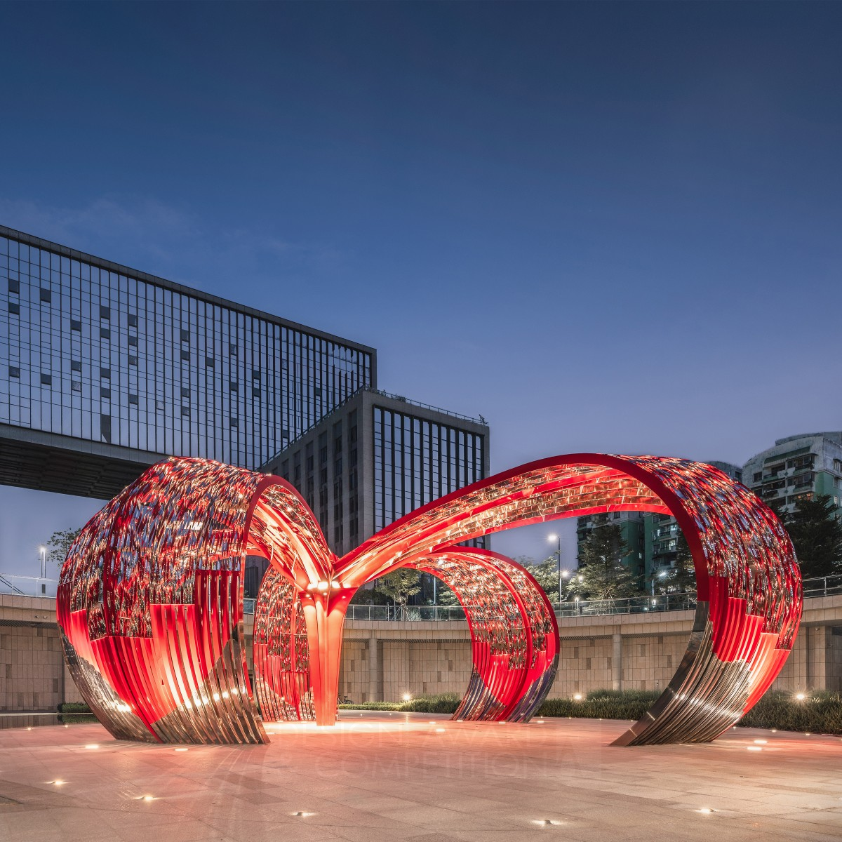 Flaming Bloom Art Gazebo by Wendi Wu Bronze Fine Arts and Art Installation Design Award Winner 2022 