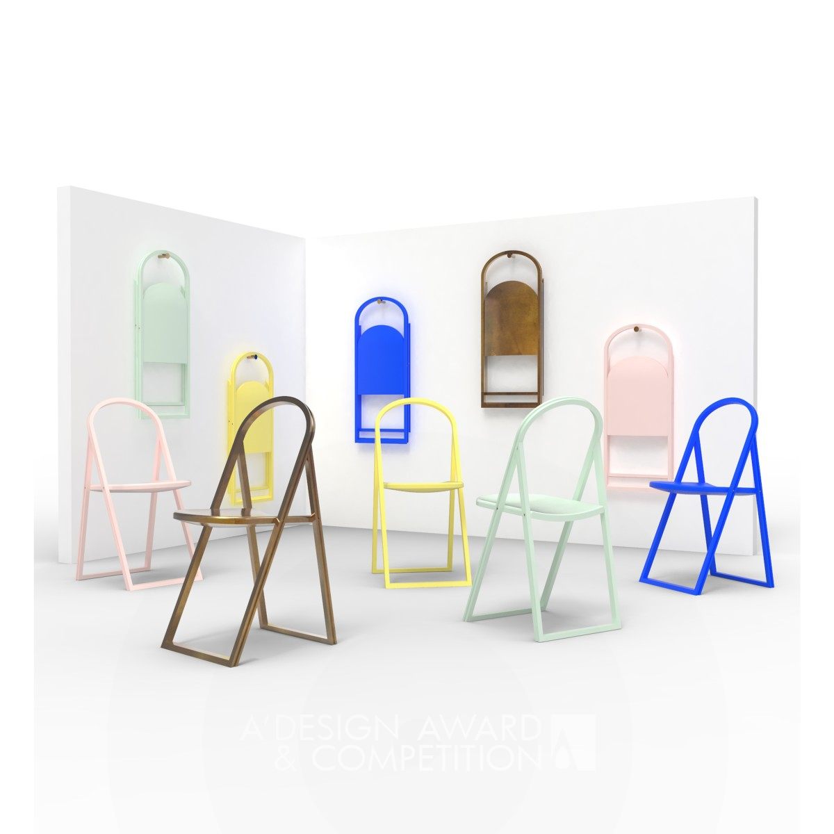 Memphis Folding Chair by Nora Voon Iron Furniture Design Award Winner 2022 