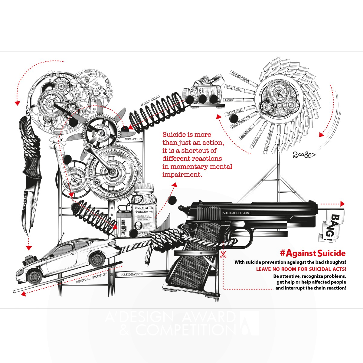 Against Suicide Social Graphic by Lara Wilkin Bronze Graphics, Illustration and Visual Communication Design Award Winner 2022 