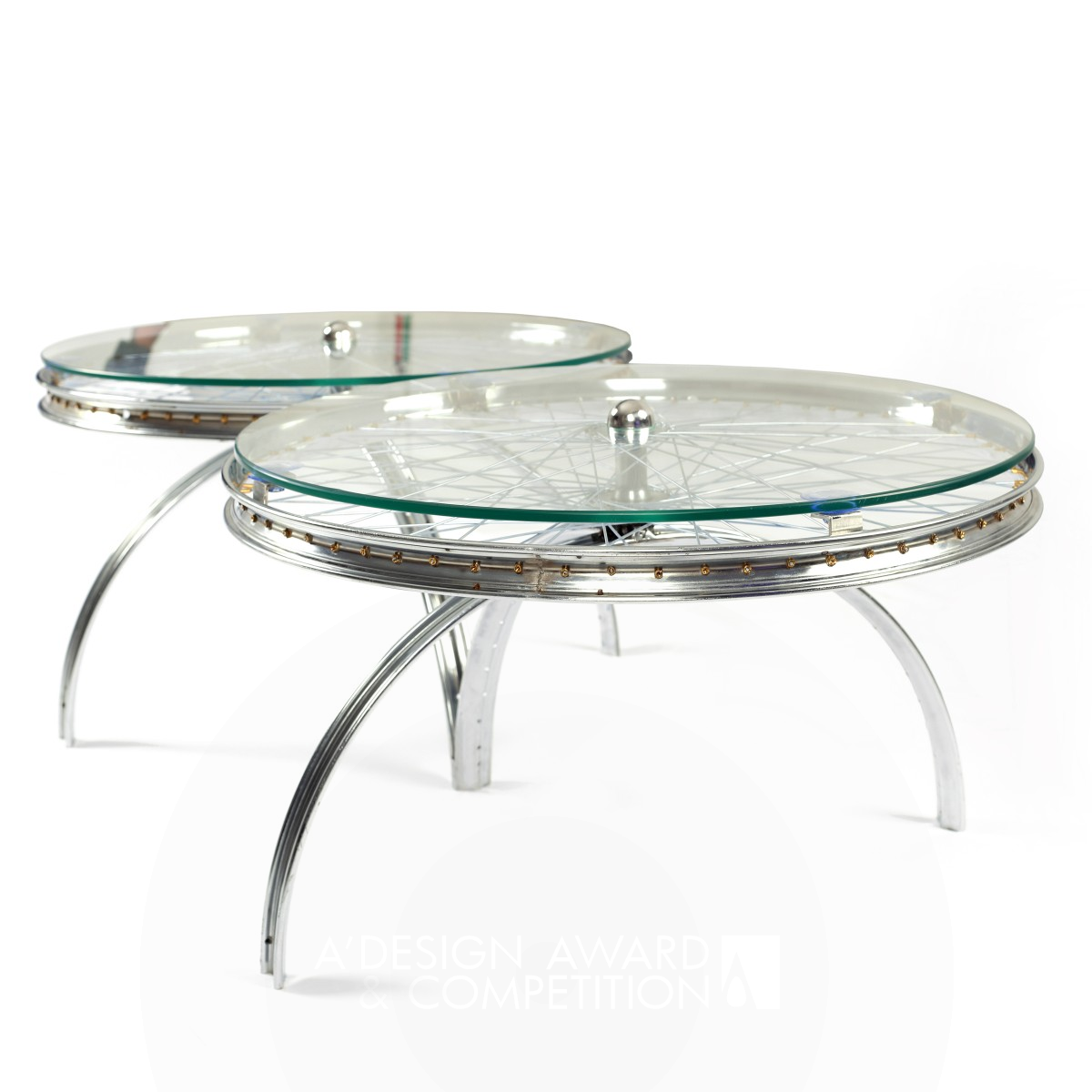 Rims and Spokes Coffee Table by Rashad Habib Bronze Fine Arts and Art Installation Design Award Winner 2022 