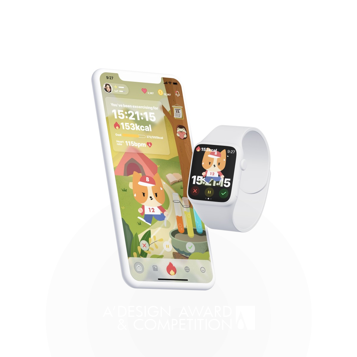 Magic Fitness Mobile and Smartwatch Application by Di Song, Huicong Hu and Jie Yao Iron Interface, Interaction and User Experience Design Award Winner 2022 