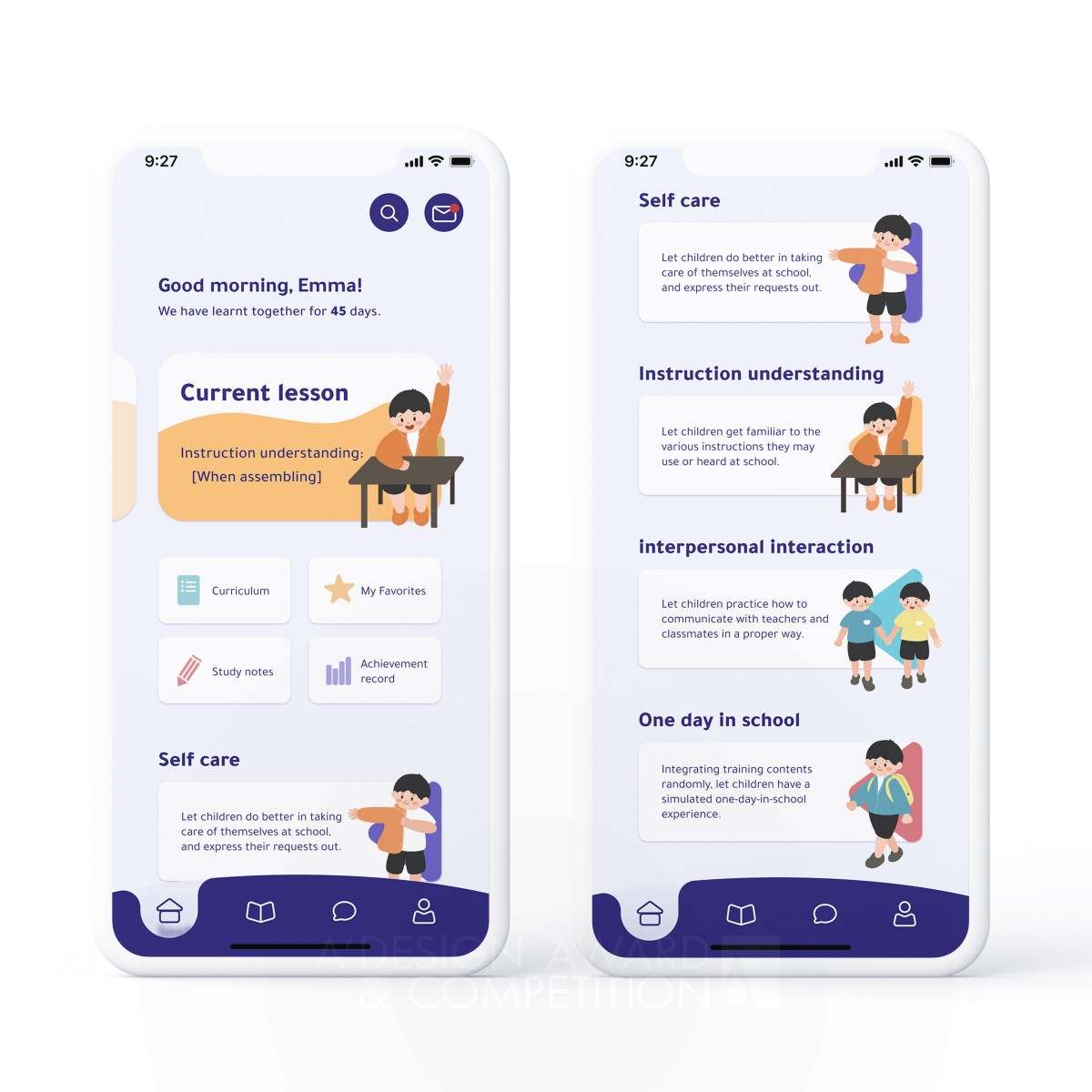 School Simulator Autistic Preschool Training App by Xinyue Liu, Huicong Hu and Shumeng Hou Bronze Education, Teaching Aid and Training Content Design Award Winner 2022 