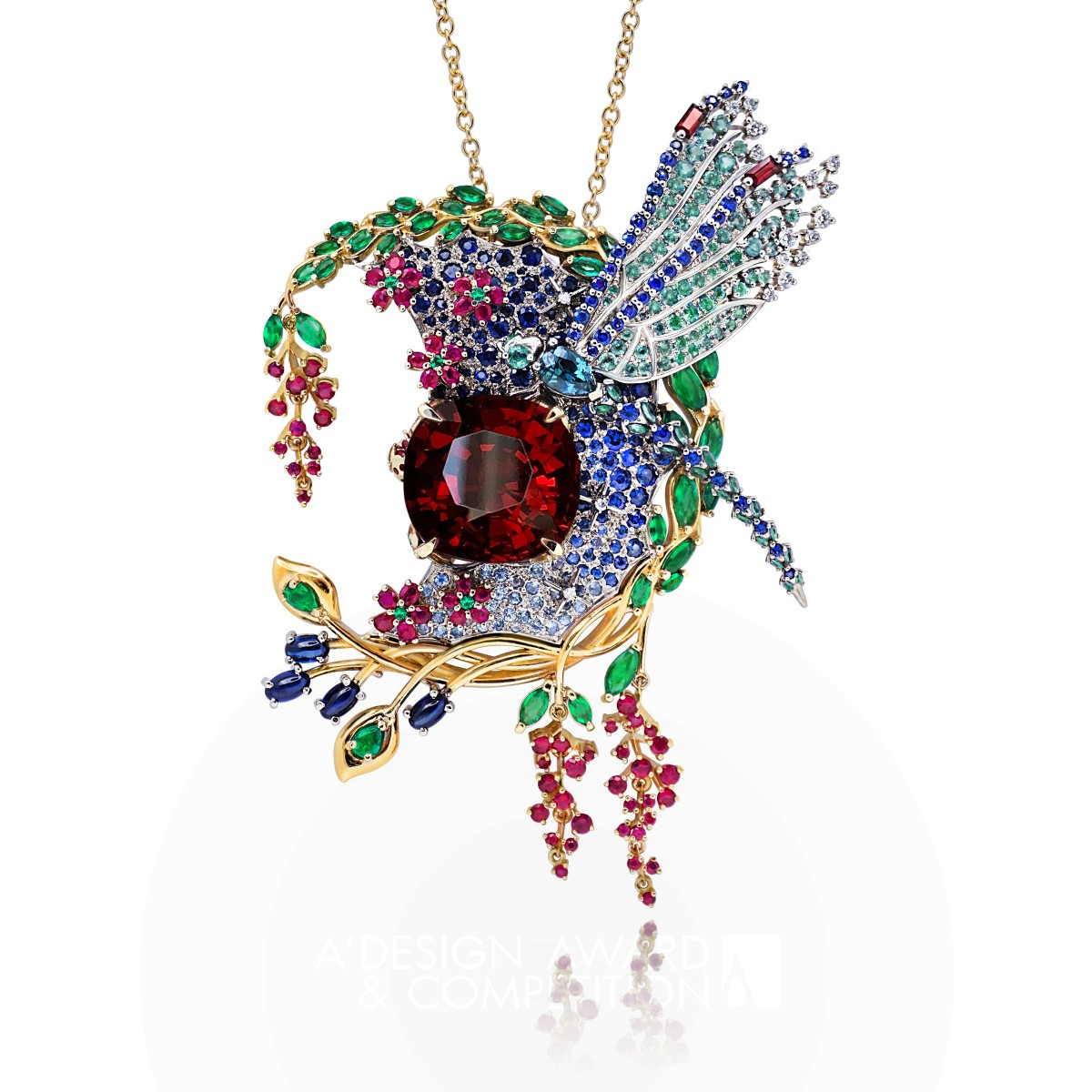 Midnight Garden Two Way Pendant and Brooch by Aye Nyein Pyu Bronze Jewelry Design Award Winner 2022 