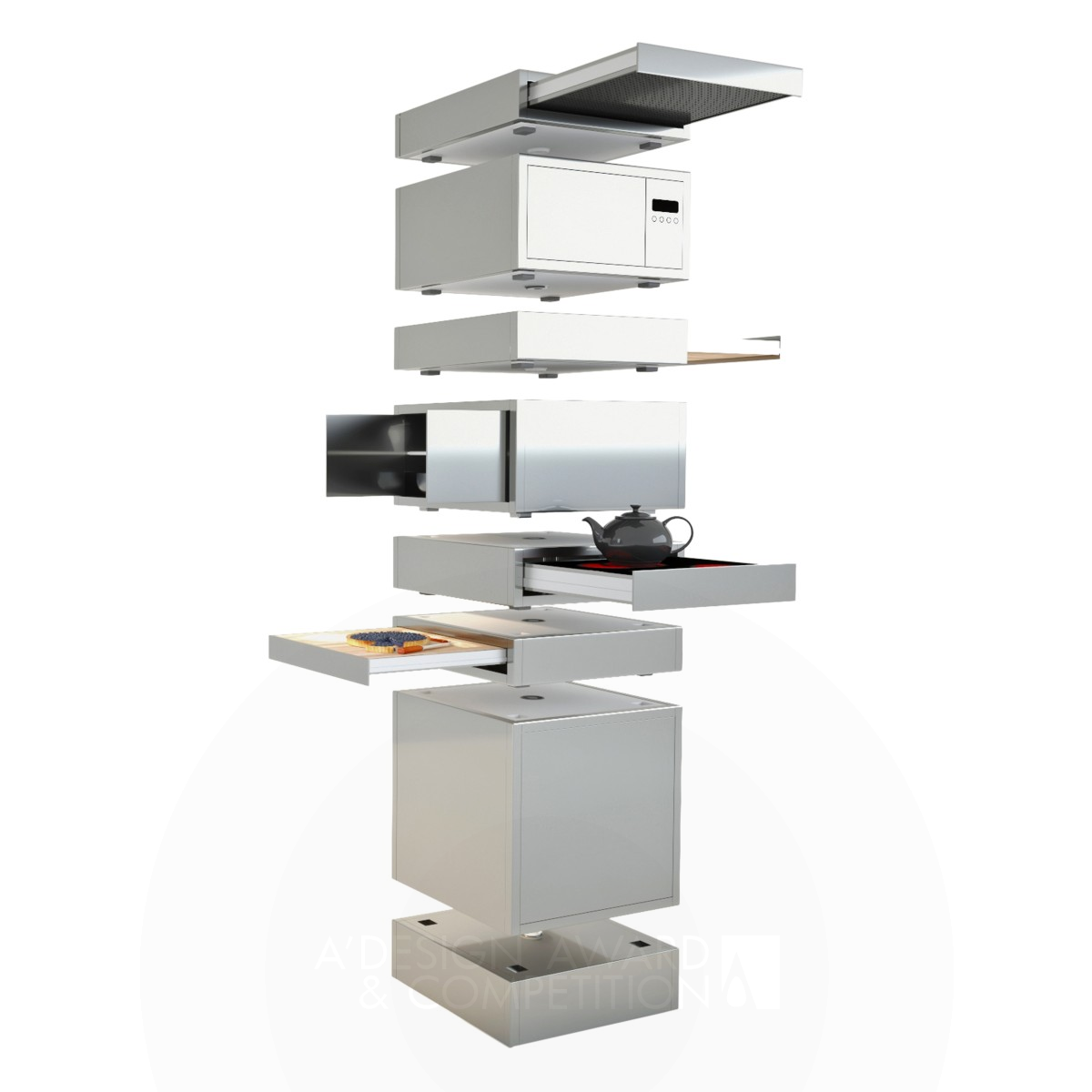 Totem Appliances Assembly System by Andrea Cingoli Iron Kitchen Furniture, Equipment and Fixtures Design Award Winner 2022 