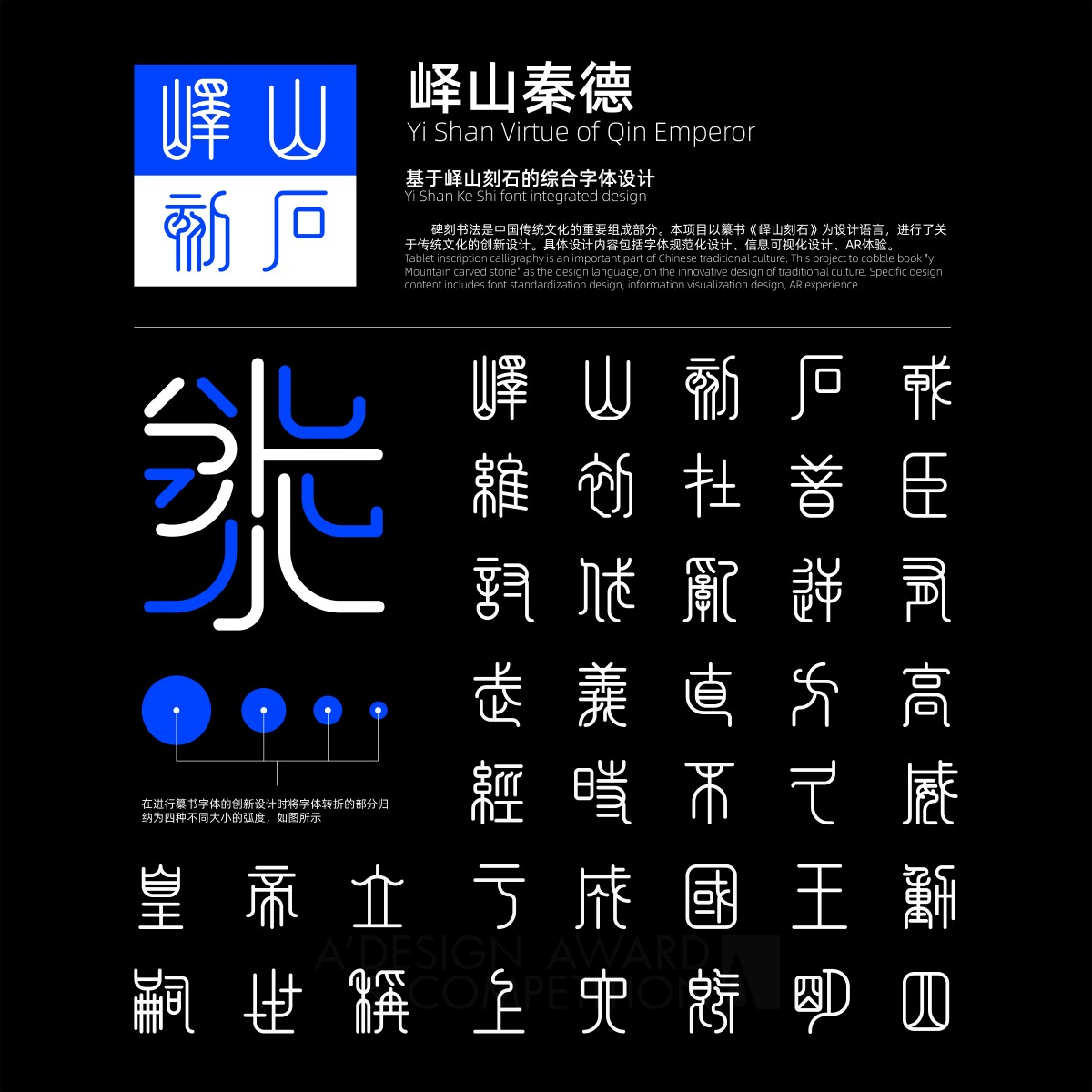 The Engravings on Mount Yi Experimental Font Design by Jialiang Jing Bronze Graphics, Illustration and Visual Communication Design Award Winner 2022 