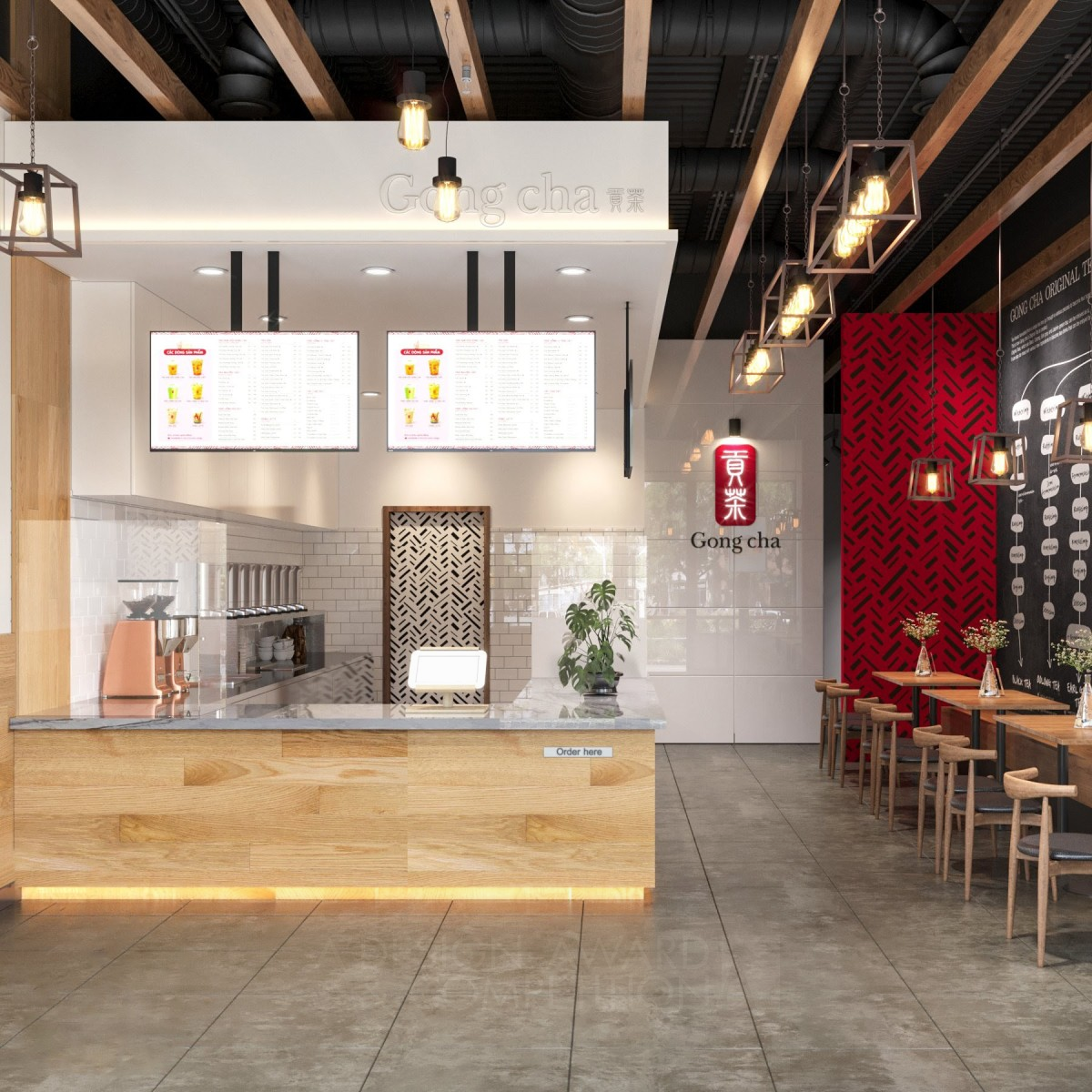 Wu Sian Commercial Teahouse by Gong Cha California and Vinci Solution Iron Interior Space and Exhibition Design Award Winner 2022 