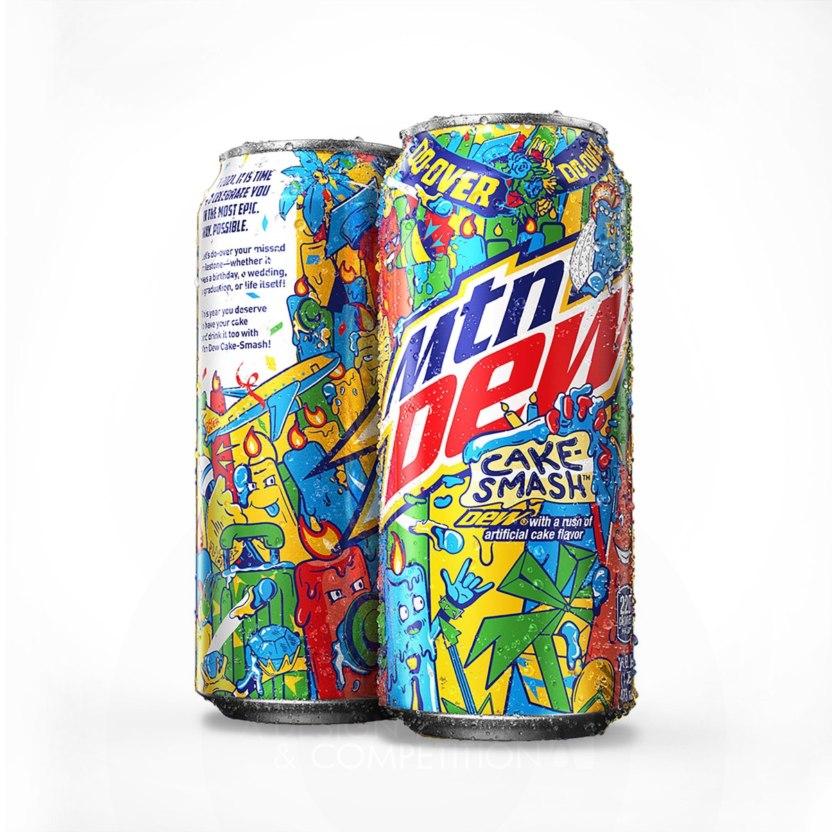 MTN Dew Cake-Smash Beverage Packaging by PepsiCo Design and Innovation Golden Packaging Design Award Winner 2022 