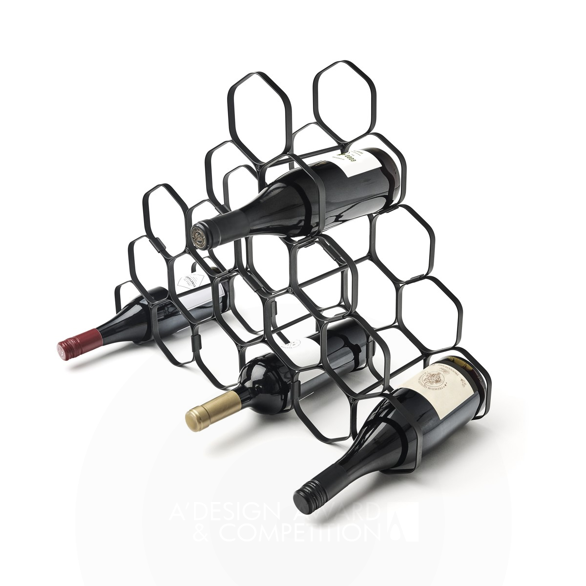 WineStax Stackable Wine Rack by BrandBase Silver Bakeware, Tableware, Drinkware and Cookware Design Award Winner 2022 