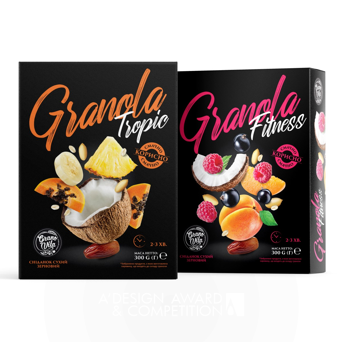 Granovita Granola Packaging by Olga Takhtarova Silver Packaging Design Award Winner 2022 