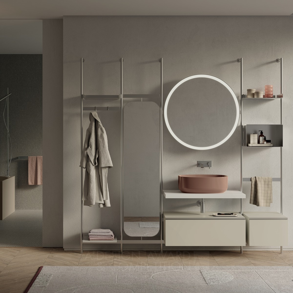 Over Modular System Furniture by Nic Srl and Studio 63 Silver Bathroom Furniture and Sanitary Ware Design Award Winner 2022 