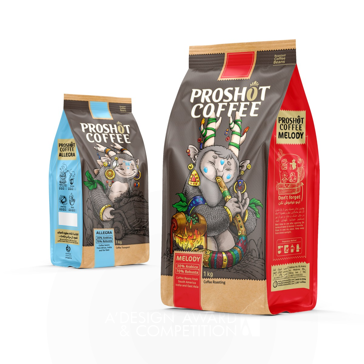 Proshot Coffee Package by Mohsen Koofiani Silver Packaging Design Award Winner 2022 