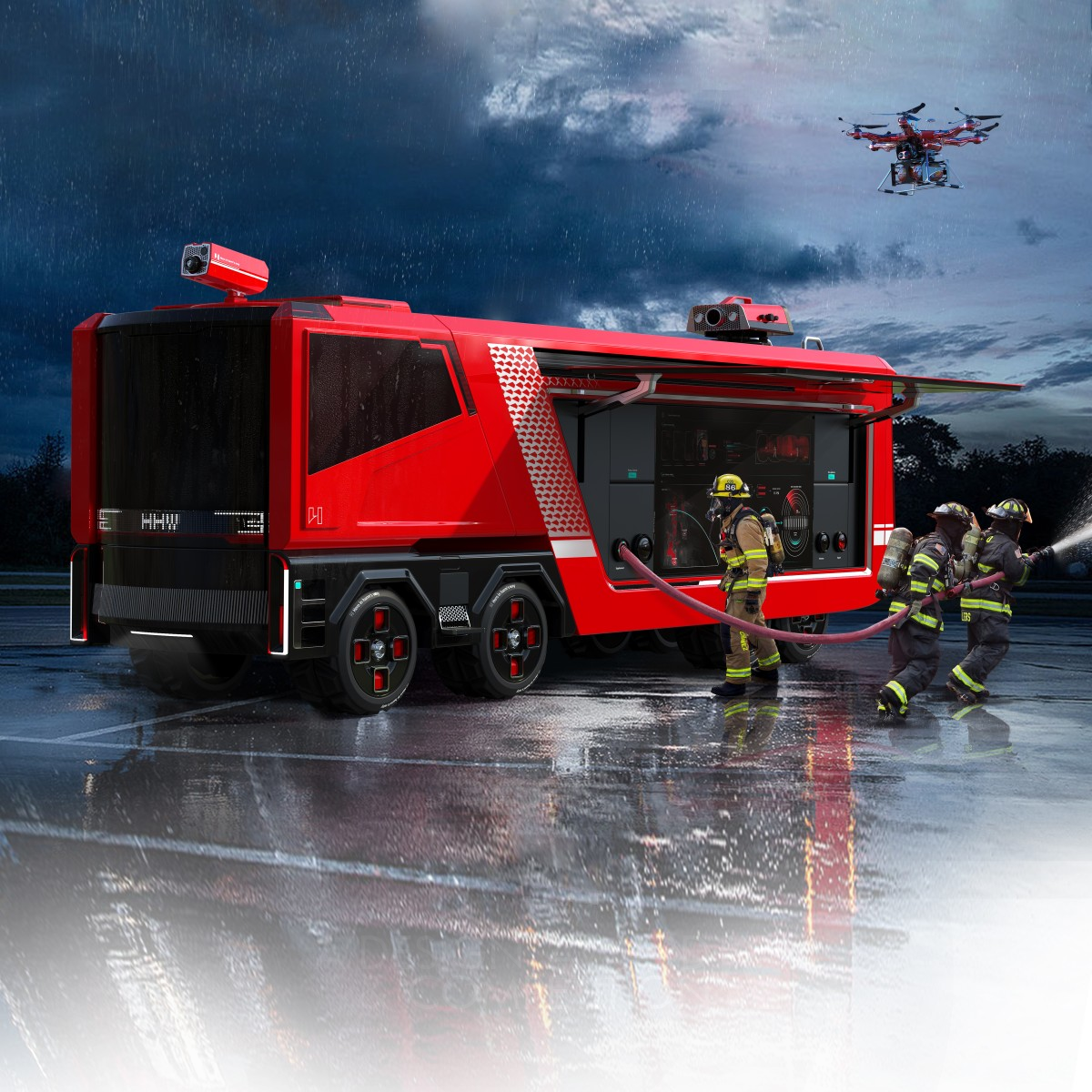 Hero Fire Truck by Industrial Design College of LAFA Iron Vehicle, Mobility and Transportation Design Award Winner 2022 