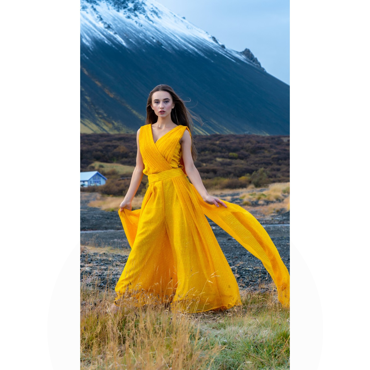 Ethnic Yellow Fusion Jumper Jumpsuit by Shilpa Sharma Bronze Fashion, Apparel and Garment Design Award Winner 2022 