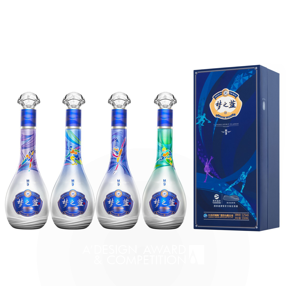 Dream Dance Ice Ribbon Alcoholic Beverage Packaging by Liandong Zhang, Huashuang Liu and Zhaoxin Zhu Bronze Packaging Design Award Winner 2023 