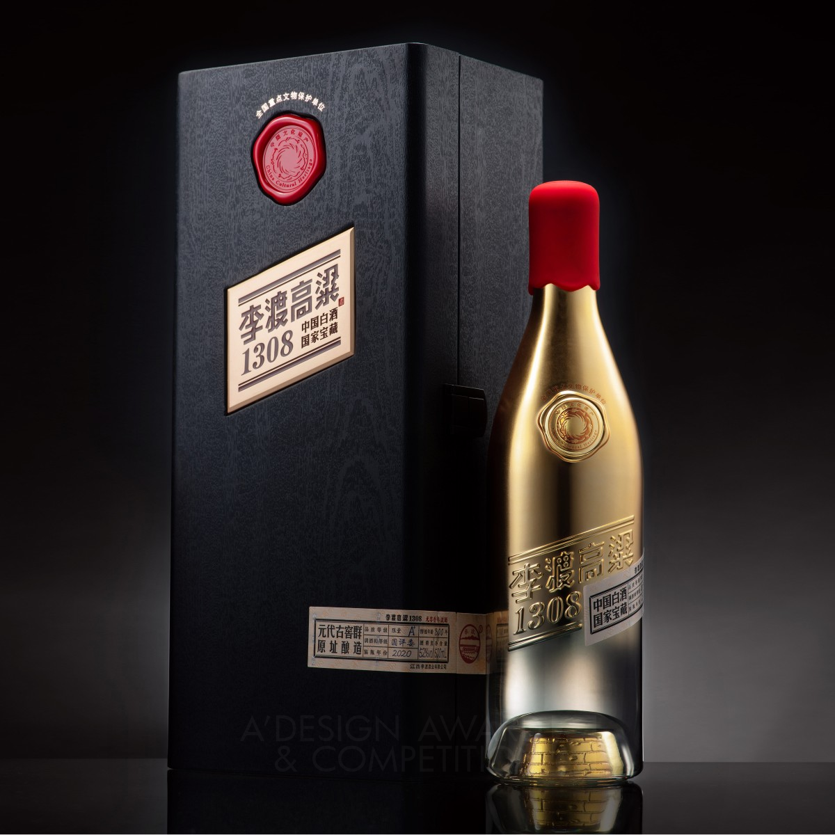 Lidu Sorghum 1308 Alcoholic Beverage Packaging by Carson Wu Golden Packaging Design Award Winner 2023 