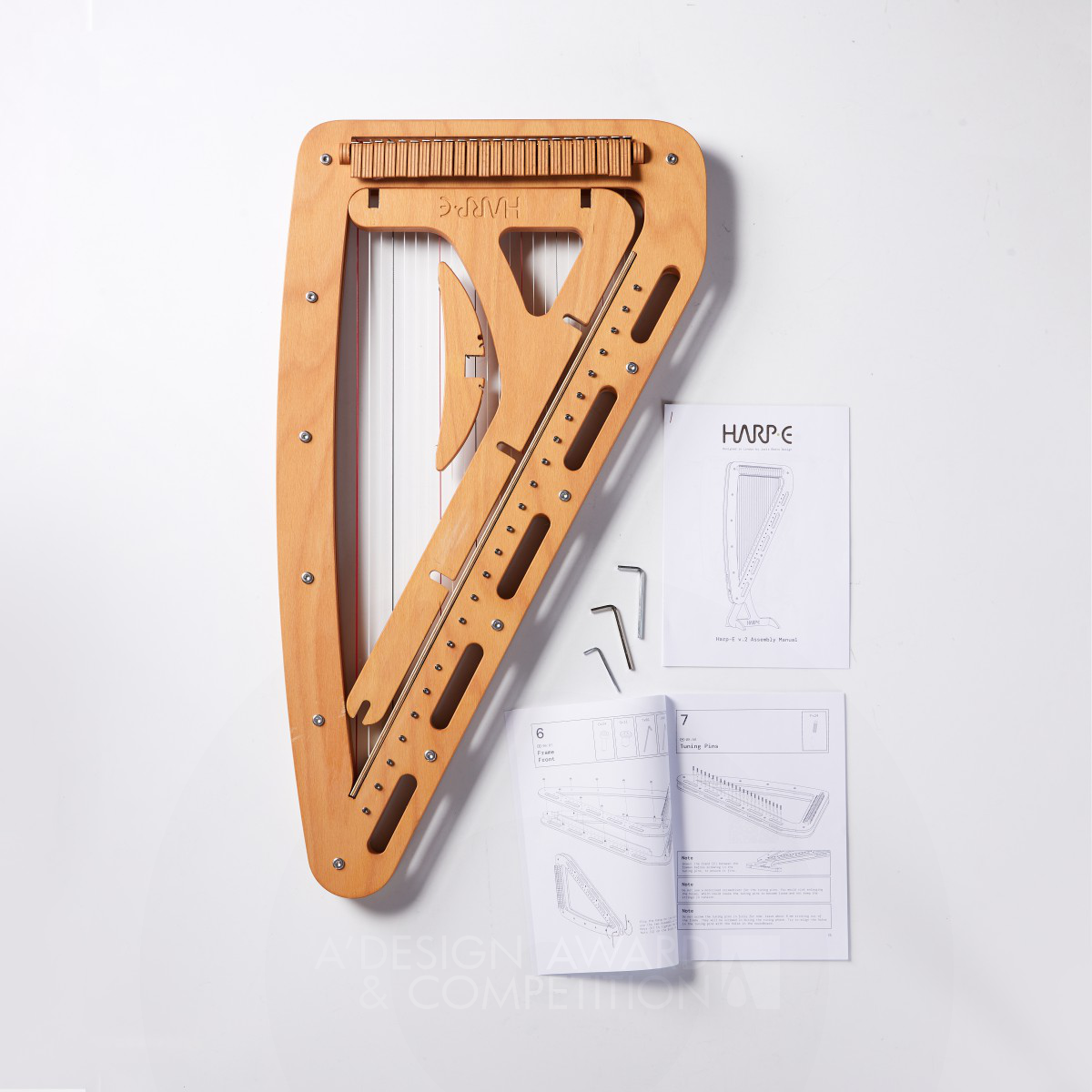 Harp E Electro Acoustic Harp by Joris Beets Silver Musical Instruments Design Award Winner 2023 