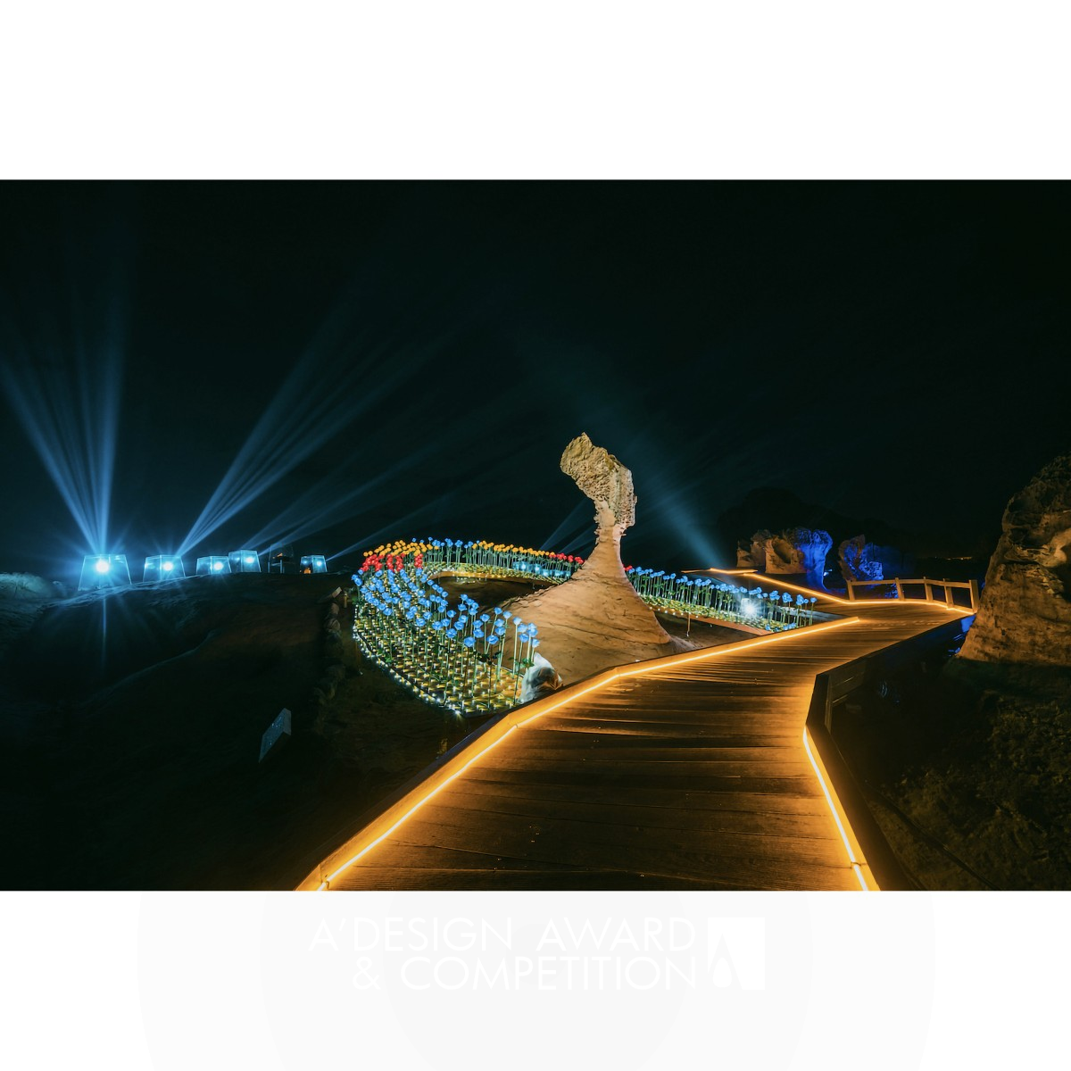 Light of Rocks in Yehliu Show by Ivan Lee Iron Lighting Projects and Light Art Design Award Winner 2023 