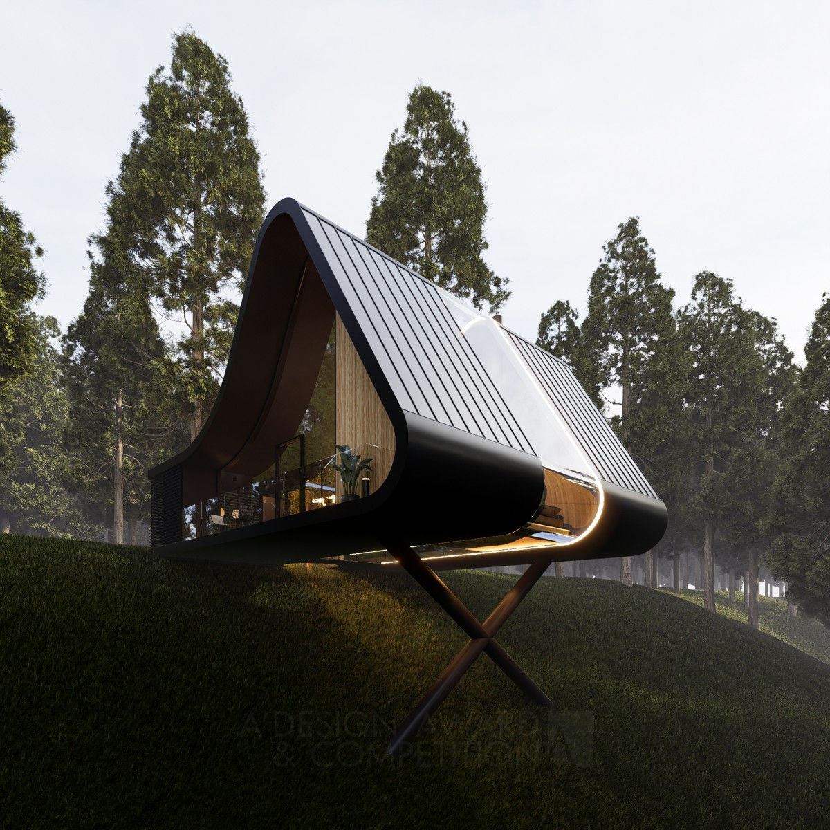 Mountain Cabin Architectural Design by Lino Liao Bronze Architecture, Building and Structure Design Award Winner 2023 