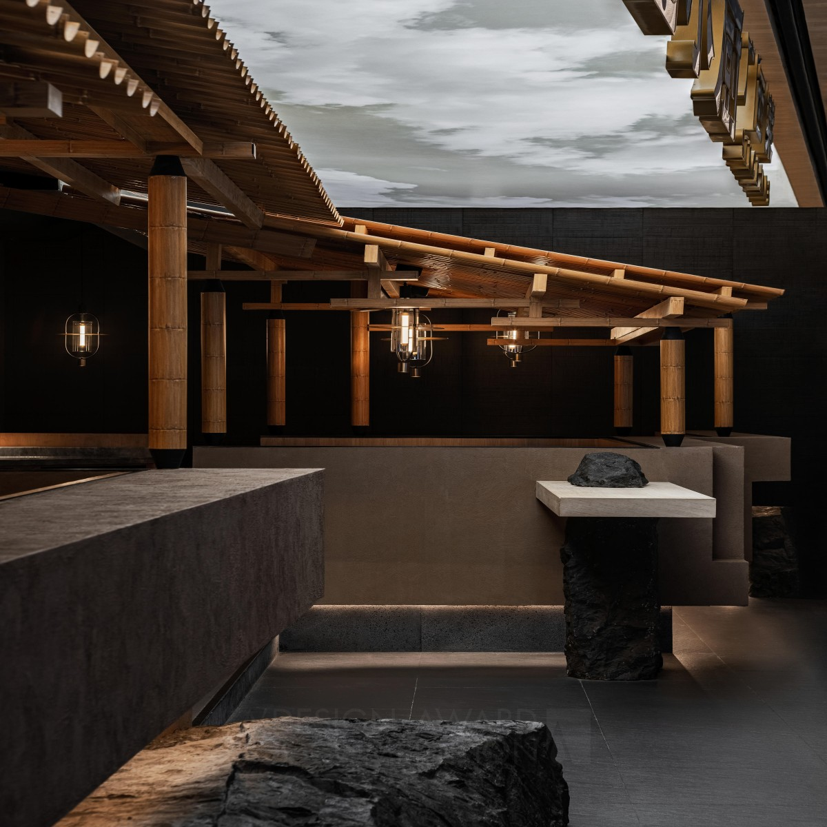 Guang Xi Culture Modern Museum Restaurant by Vison Xu Bronze Interior Space and Exhibition Design Award Winner 2023 