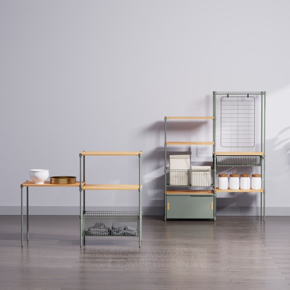 4 in 1 System Storage Unit by Zhe Gao and Youjin Song Bronze Furniture Design Award Winner 2023 