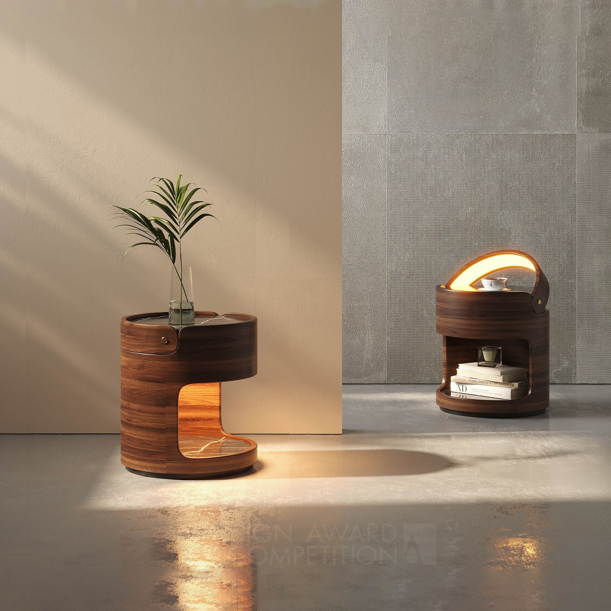 Pac Man Side Table With Lights by Yu Ren Golden Furniture Design Award Winner 2023 