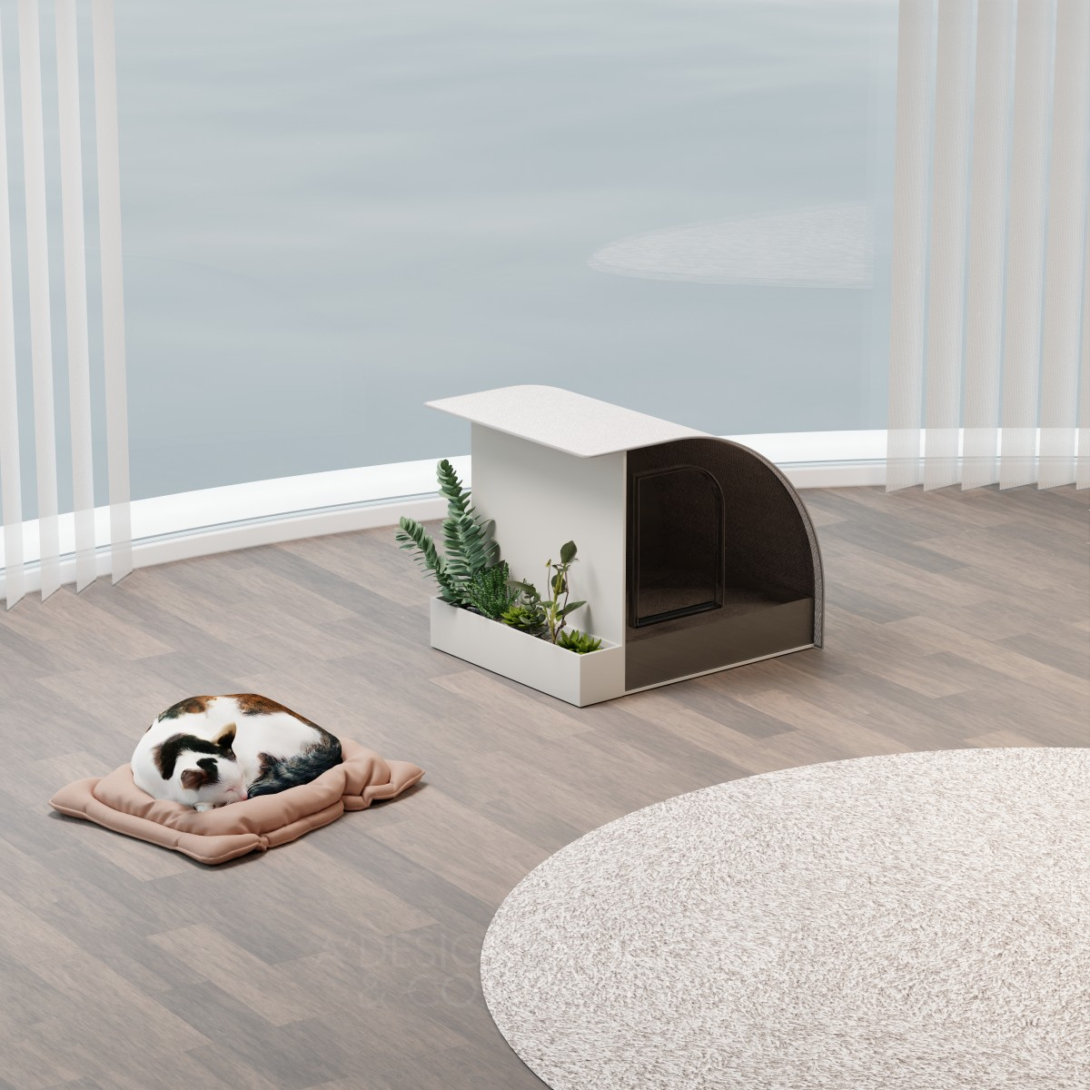 Ocean View Cat Litter Box by Shibing Yang Bronze Pet Care, Toys, Supplies and Products for Animals Design Award Winner 2023 