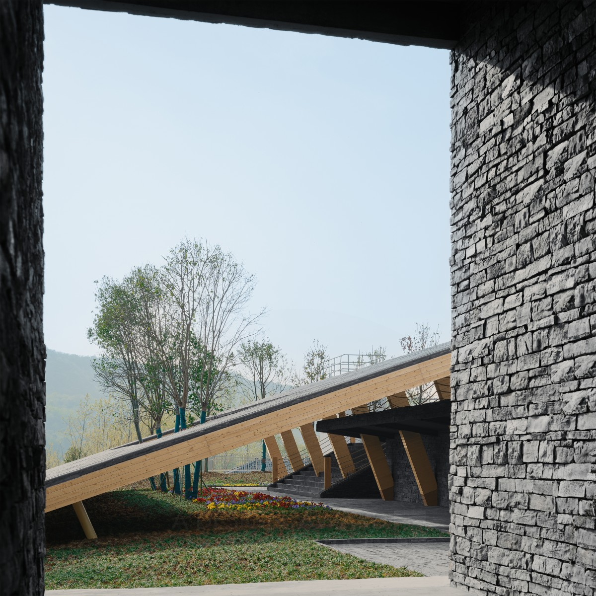 Qinglong Ting Landscape Pavilion by Xiaomao Cao Bronze Architecture, Building and Structure Design Award Winner 2023 