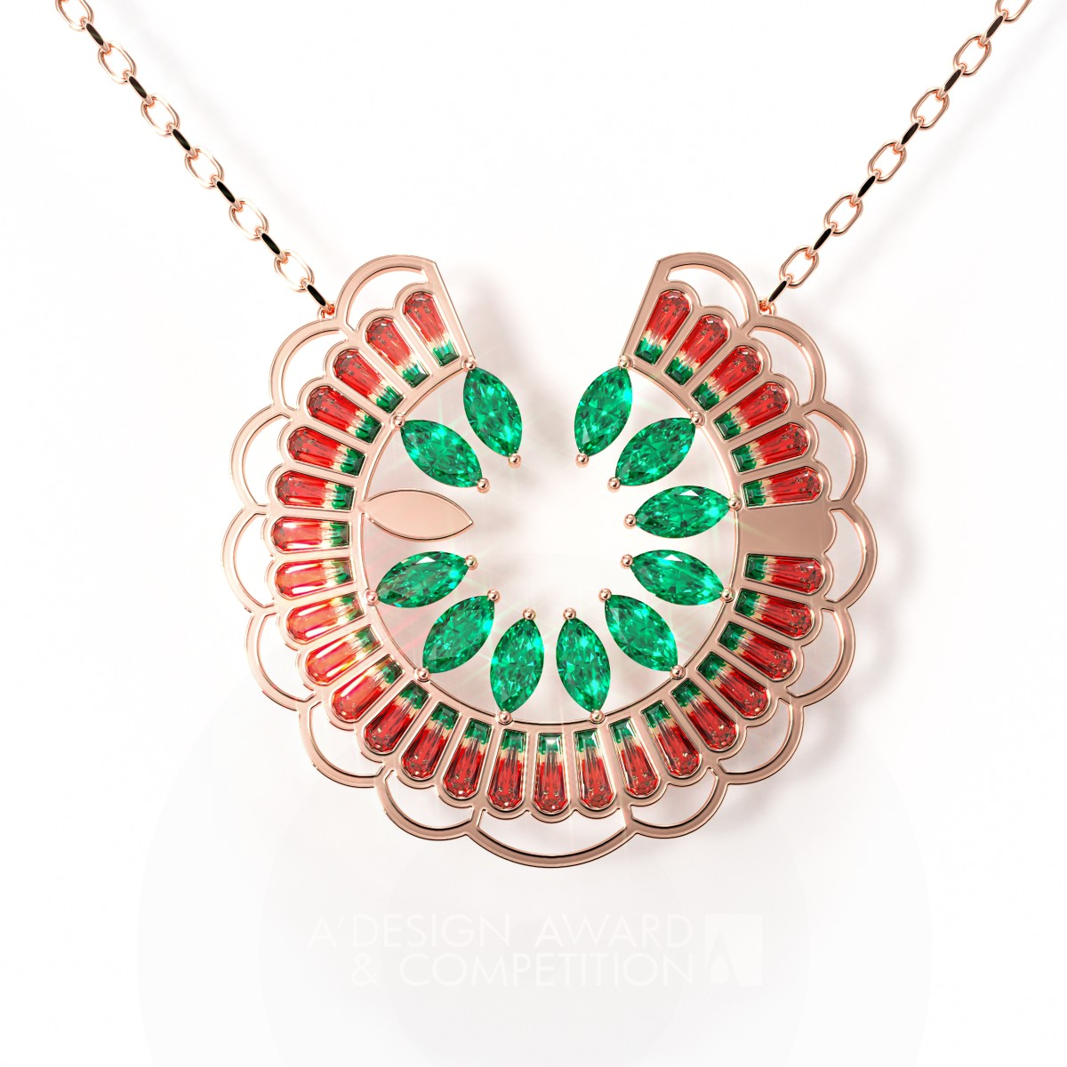 Lotus Date Recorder Pendant by Mana Khaloo Iron Jewelry Design Award Winner 2023 