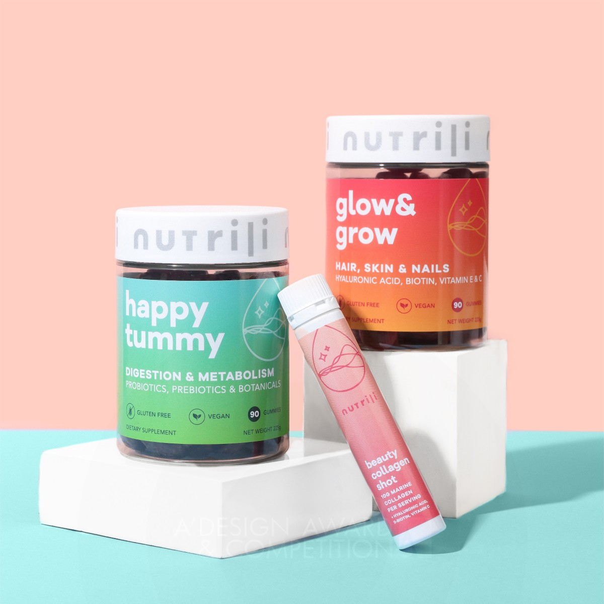 Nutrili Supplements Branding by Cansu Dagbagli Ferreira Iron Packaging Design Award Winner 2023 