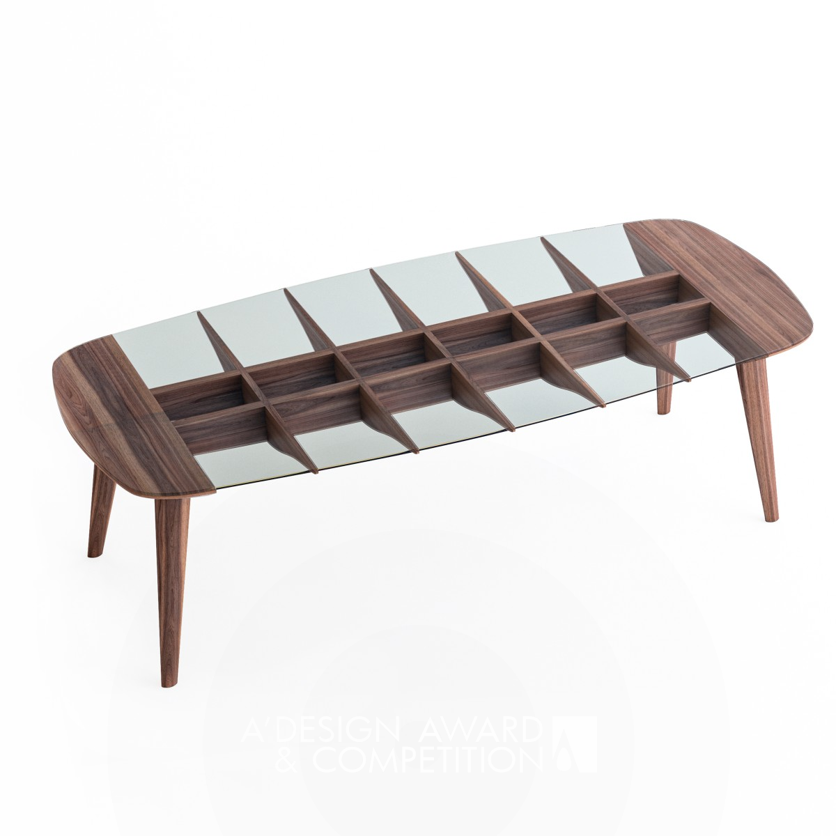 Herringbone Dining Table by Alexandre Caldas Bronze Furniture Design Award Winner 2023 