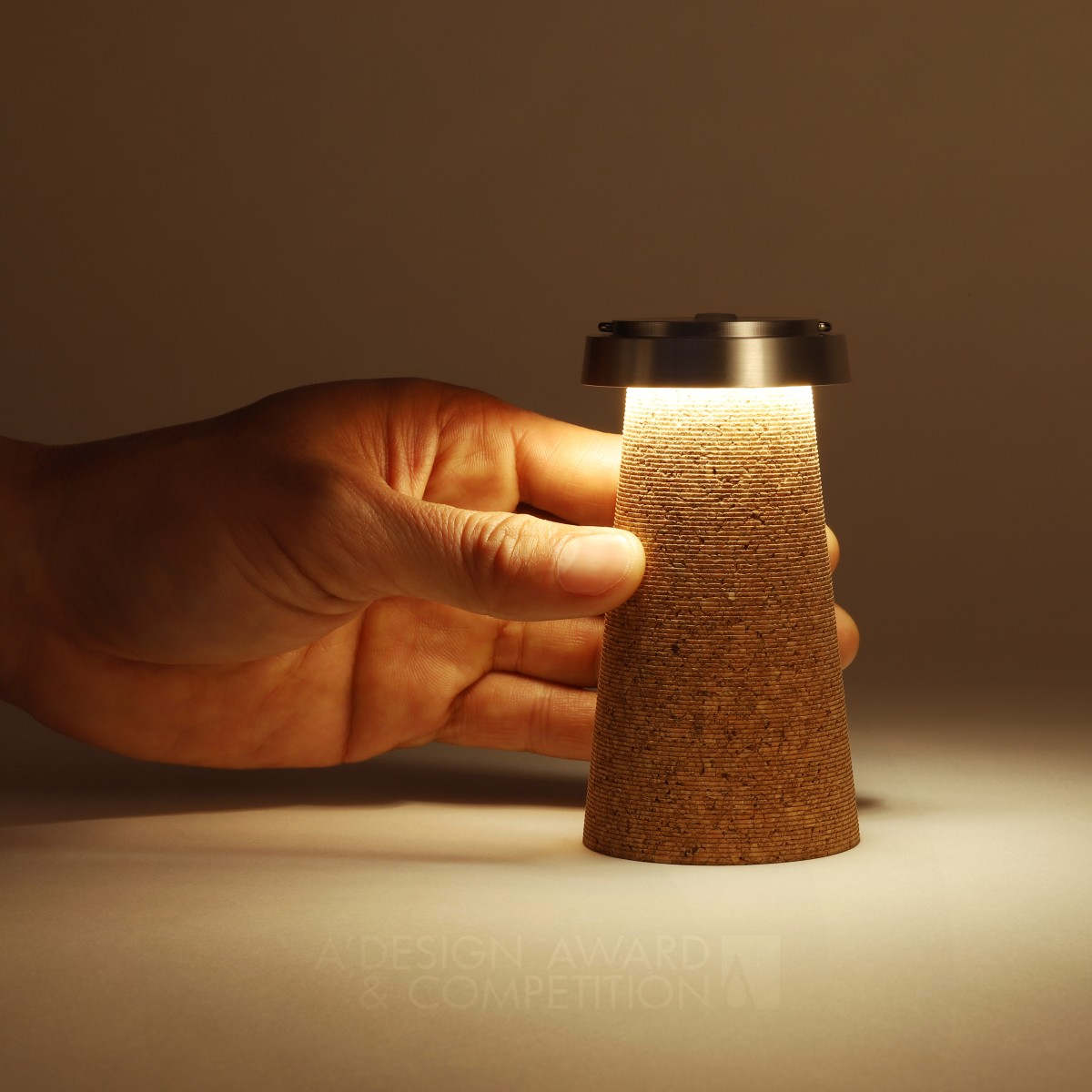 Lead Recycled Cork LED Lantern by Takanori Urata Silver Lighting Products and Fixtures Design Award Winner 2023 