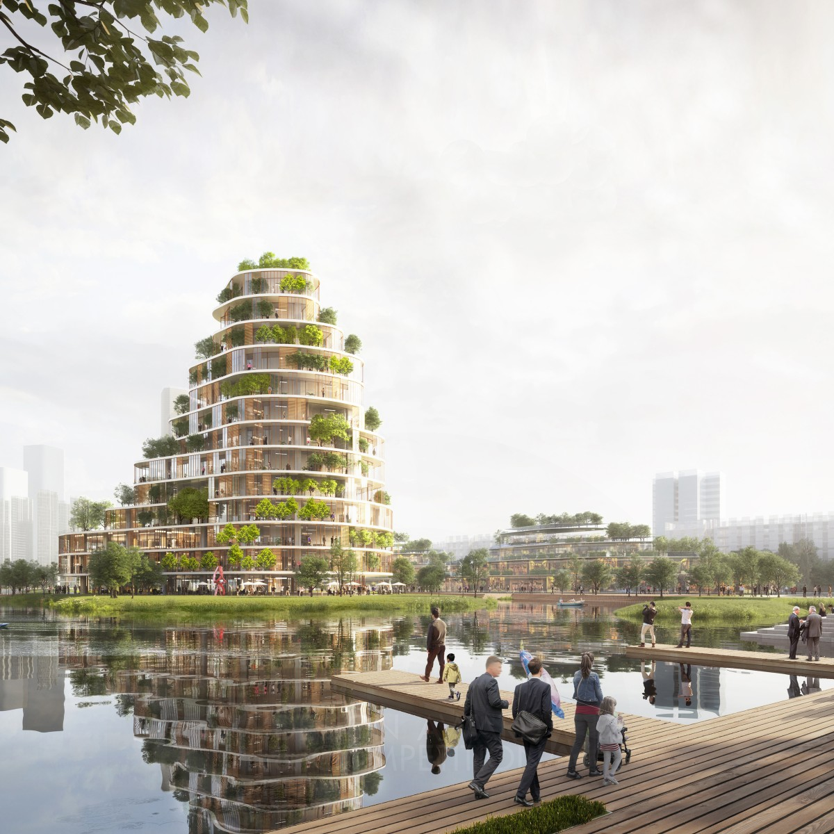 City Archipelago Biophilic Creative Blocks by Ning Zhang Bronze Urban Planning and Urban Design Award Winner 2023 