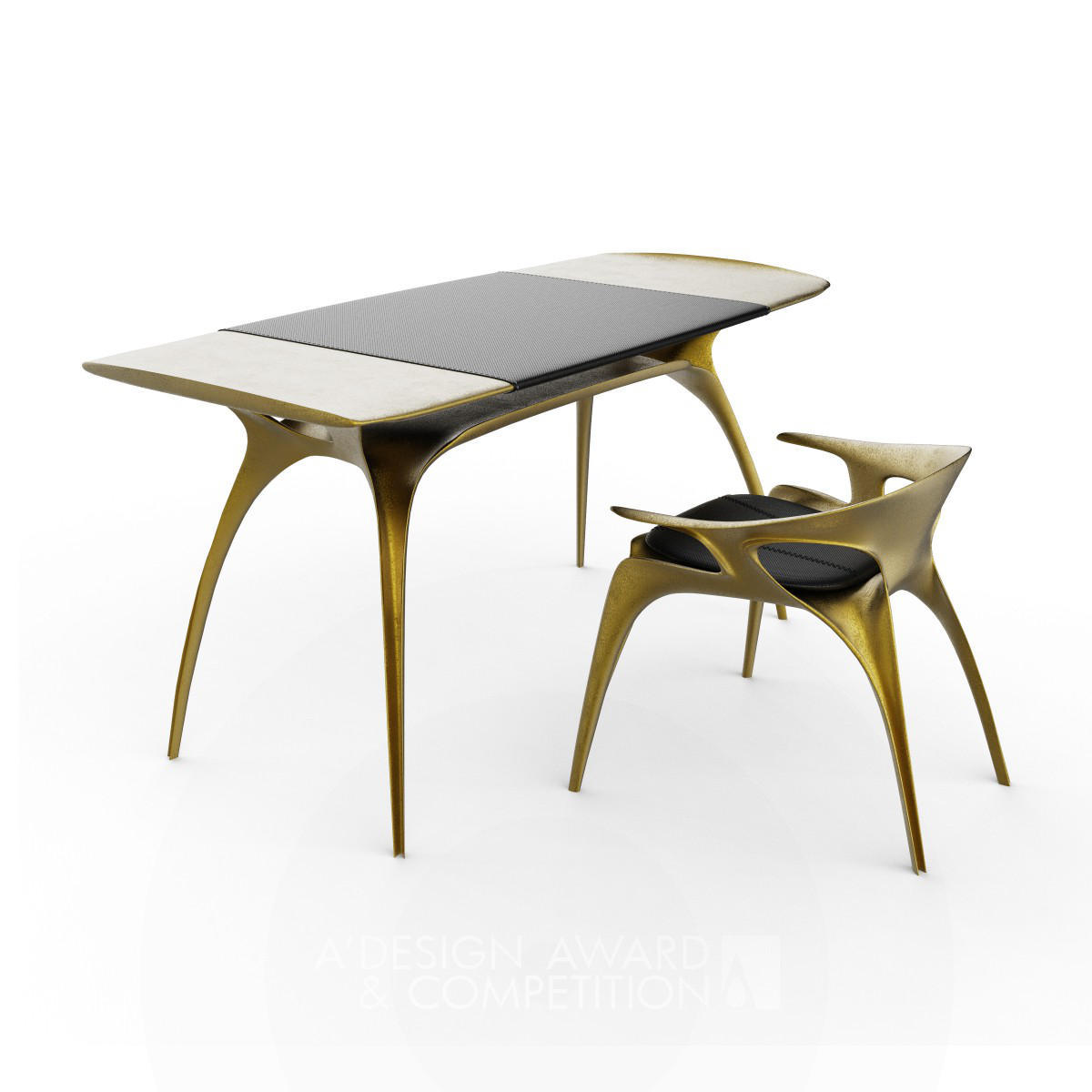 Autumn Leaf Series Writing Desk by Wei Jingye Silver Furniture Design Award Winner 2023 