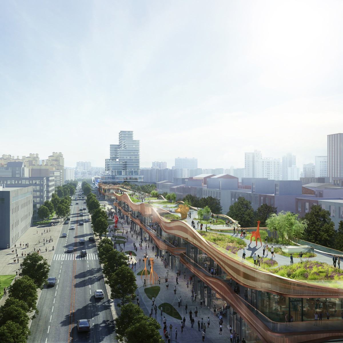 Chengdu Hyperlane Park Retail Architecture by Aedas Platinum Urban Planning and Urban Design Award Winner 2023 