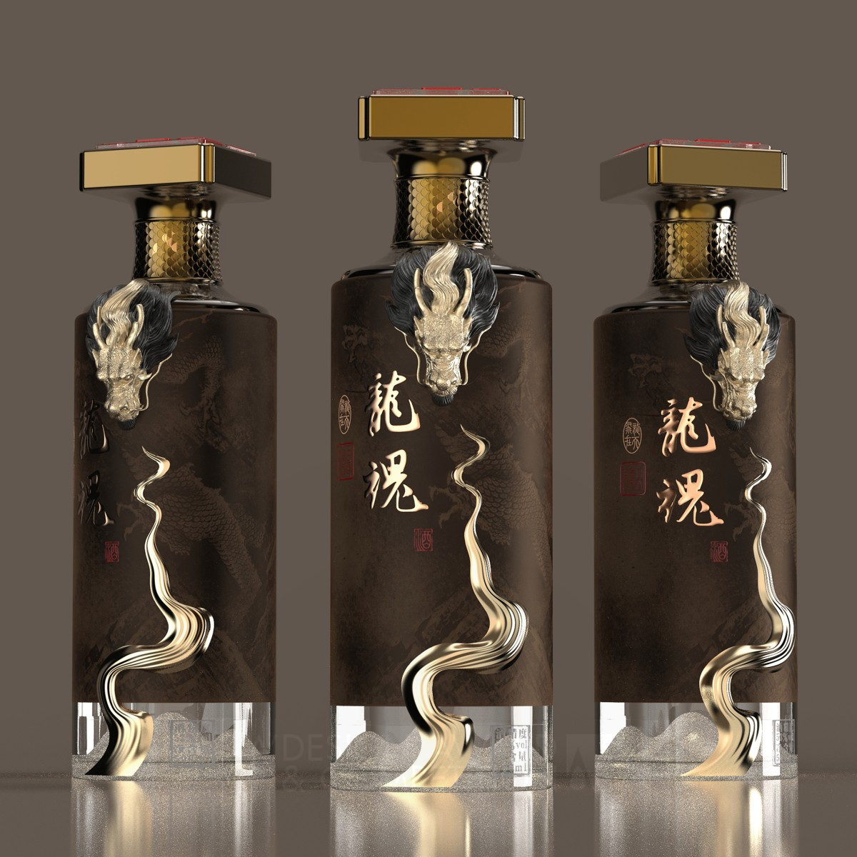 Dragon Spirit Chinese Baijiu Packaging by Yingsong Chen Bronze Packaging Design Award Winner 2023 