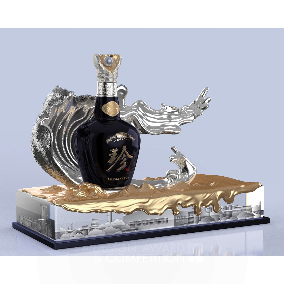 Zhenjiu Zhencang Chinese Baijiu Packages With Display by Ying Song Brand Design Shenzhen Co., Ltd Silver Packaging Design Award Winner 2023 