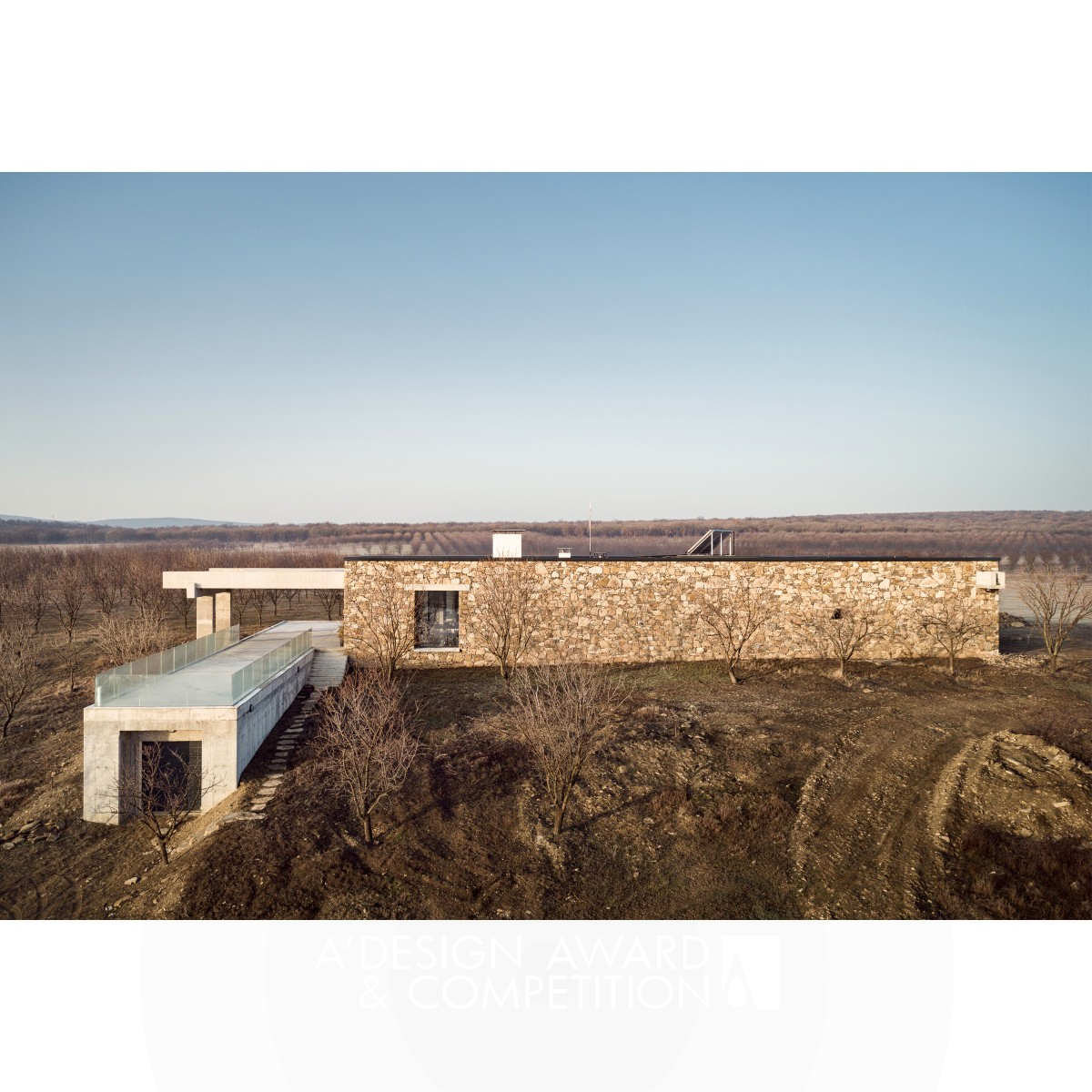 Orchard Stone House Residence by Rado Iliev Bronze Architecture, Building and Structure Design Award Winner 2023 