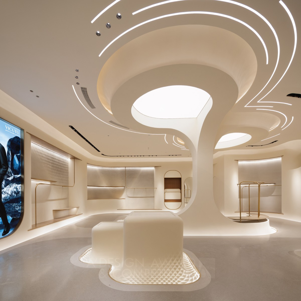 Vicutu Concept Flagship Store by Antistatics Architecture Golden Interior Space and Exhibition Design Award Winner 2023 