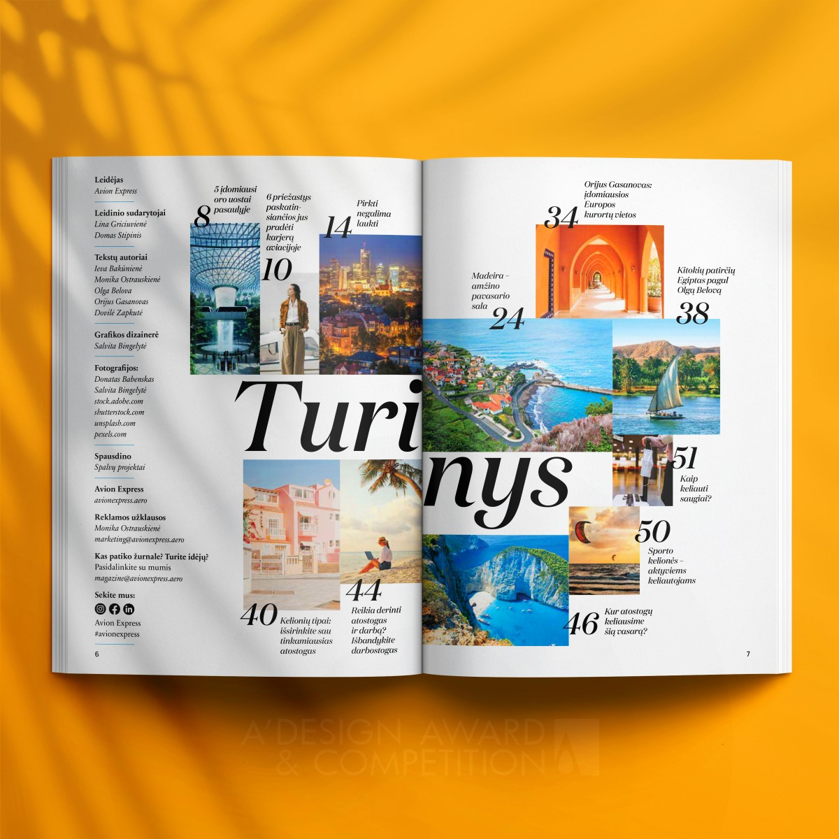 Avion Express Inflight Magazine by Salvita Bingelyte Iron Print and Published Media Design Award Winner 2023 