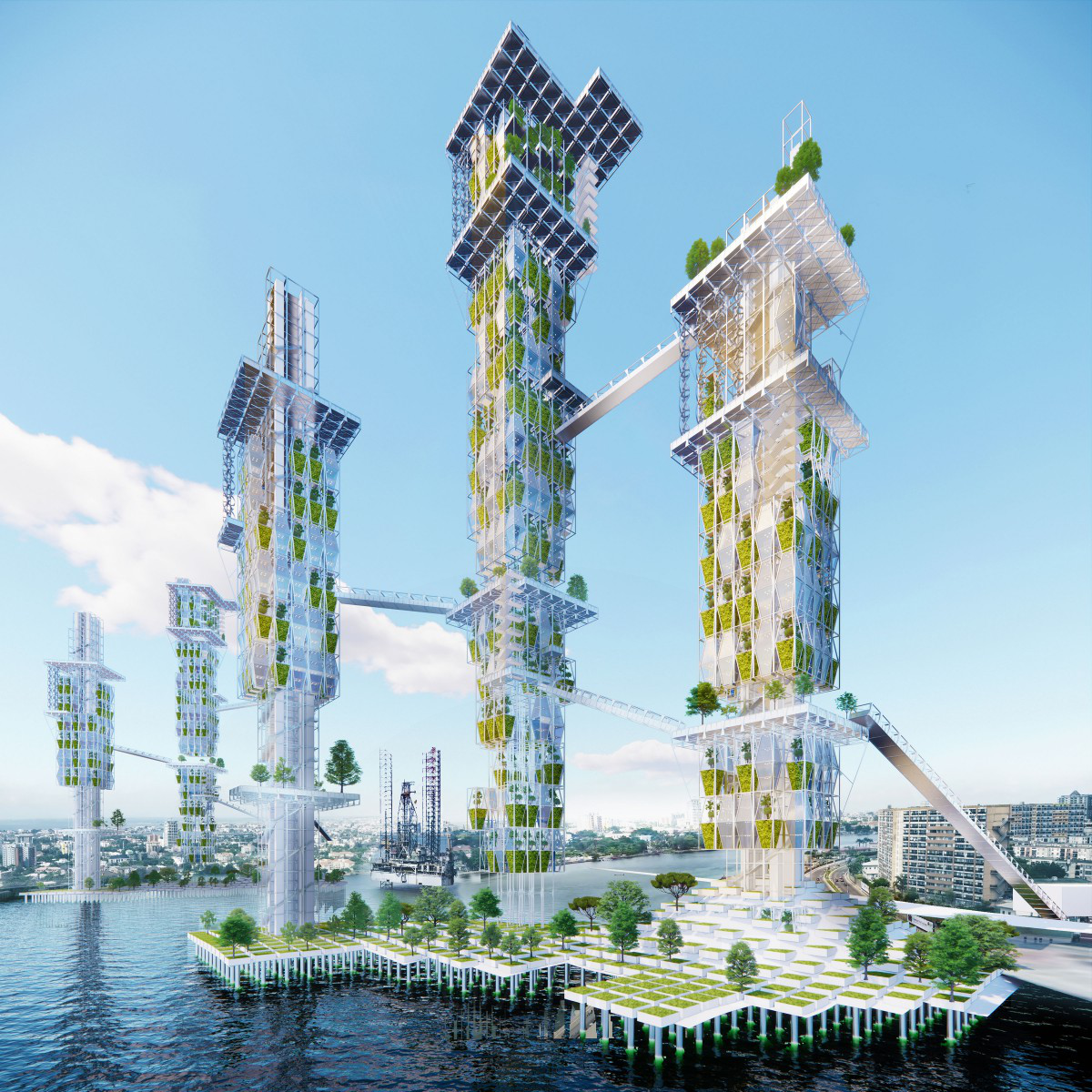 Skyrig Retrofited Oil Rig as Garden Building by Vicky Chan Iron Futuristic Design Award Winner 2023 