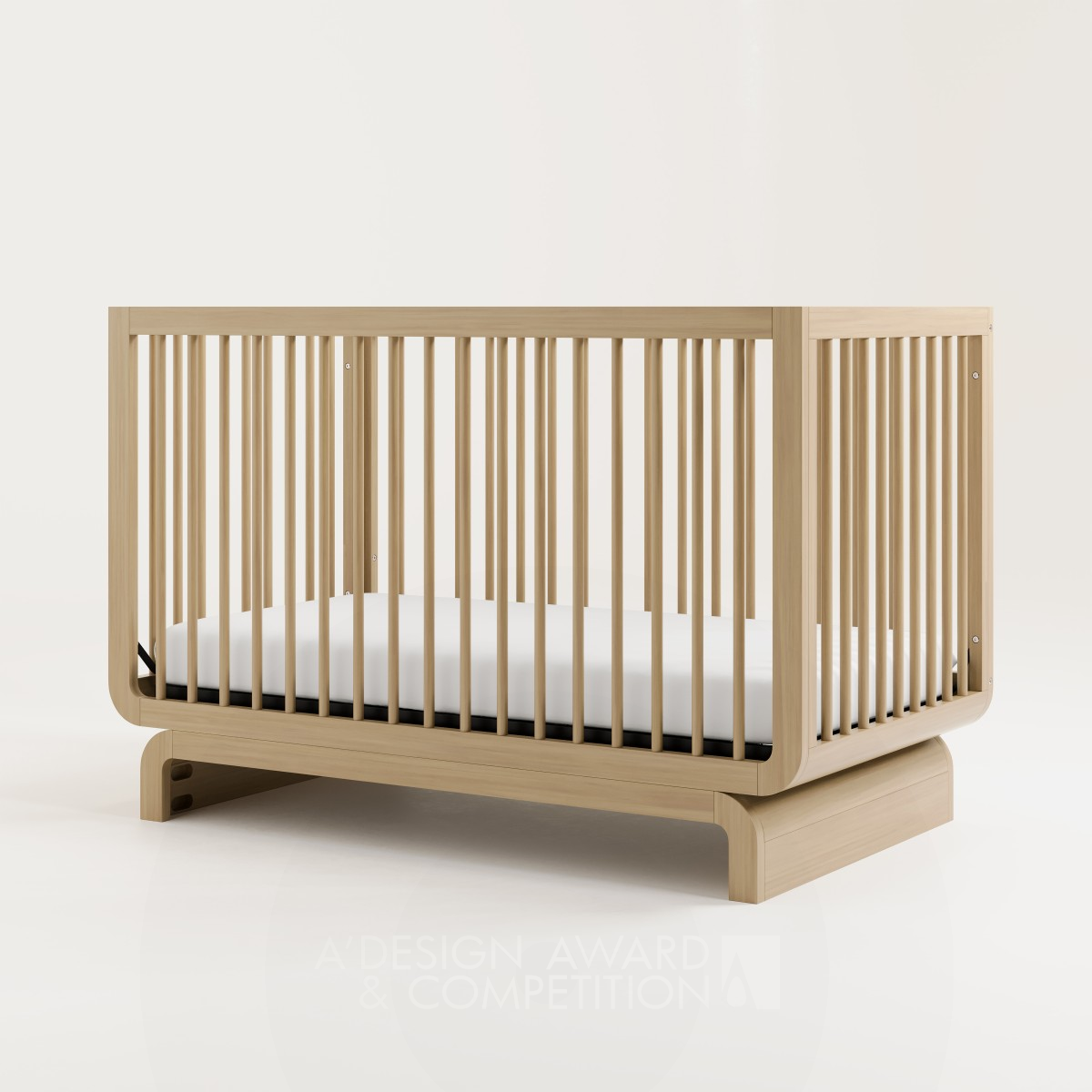 Santorini Convertible Crib by J.L. Segal, D. Corvin-Brittin and C. Wyman Bronze Baby, Kids' and Children's Products Design Award Winner 2025 