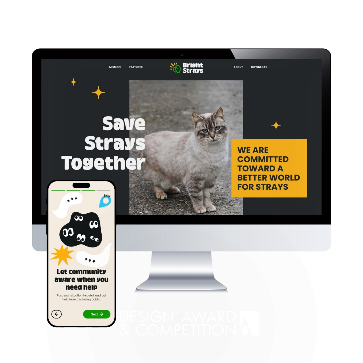 Bright Stray Web Responsive Design by Tina Gada Iron Website and Web Design Award Winner 2025 