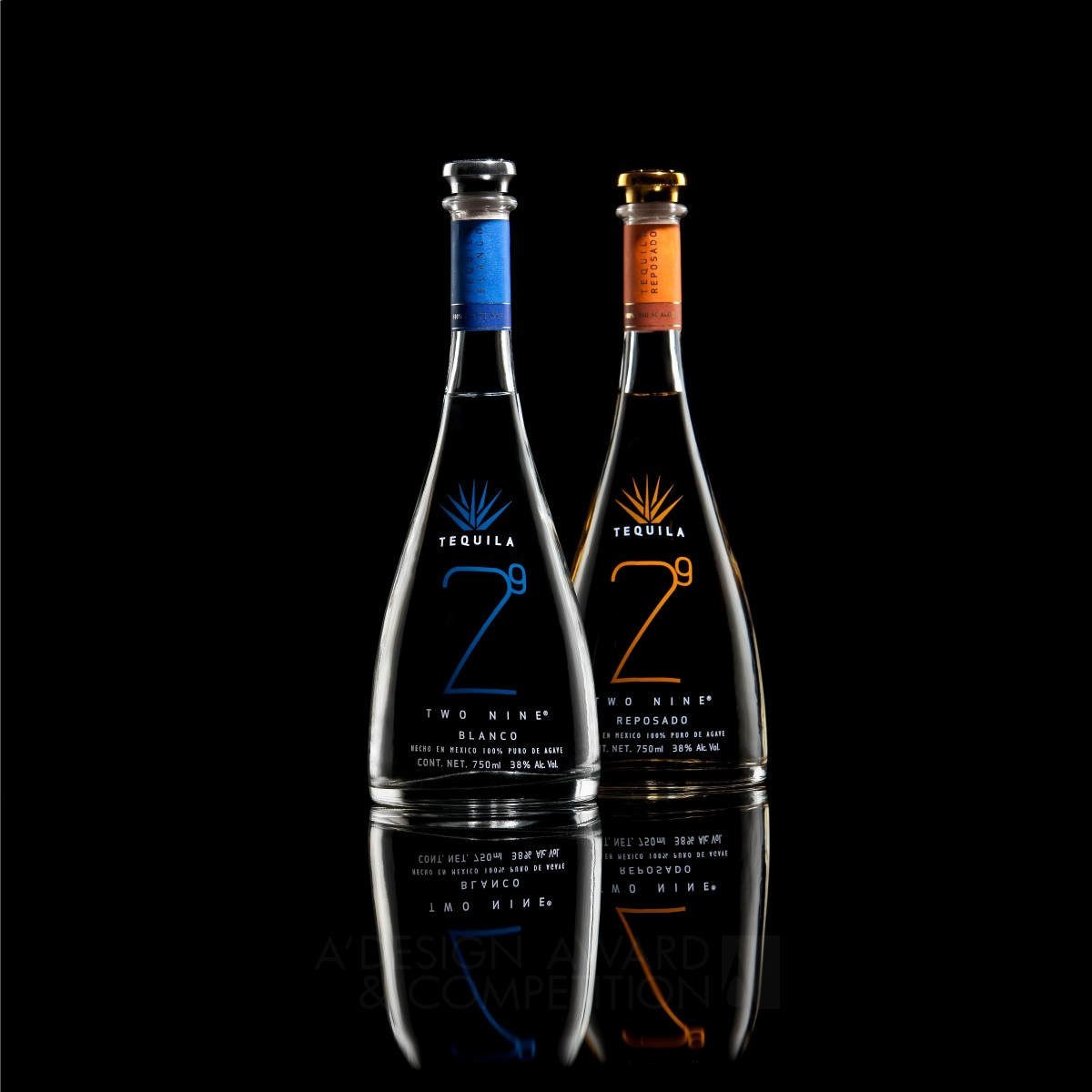 Tequila 29 Two Nine Tequila brand. by Casa Xplendor Platinum Packaging Design Award Winner 2012 