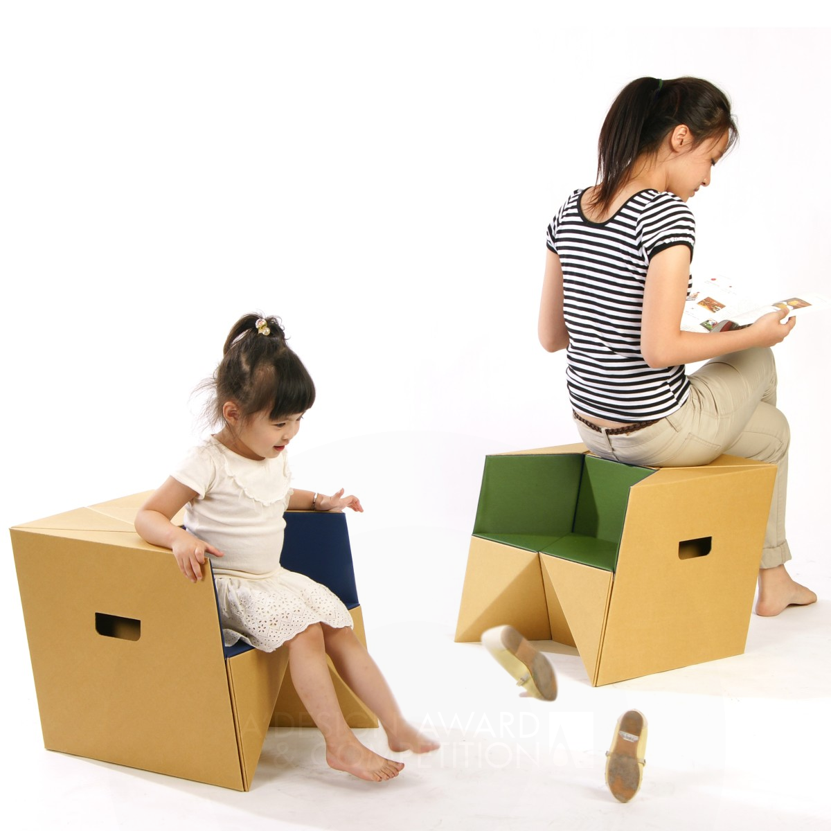 S-Cube Stool, child chair, and step by Daisuke Nagatomo & Minnie Jan Golden Furniture Design Award Winner 2012 