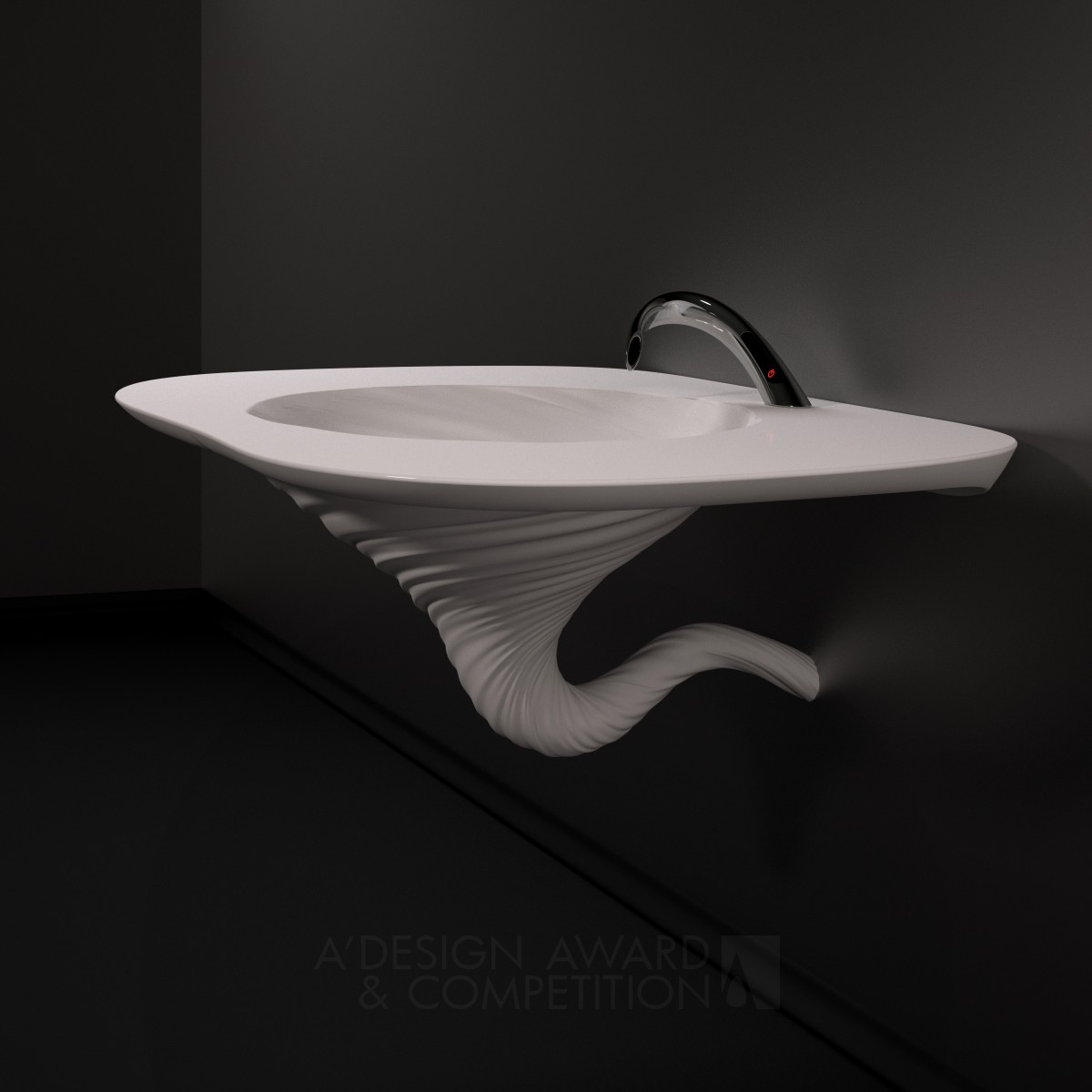 Vortex Washbasin and a complementary tap  by Deniz Karasahin Silver Furniture Design Award Winner 2012 