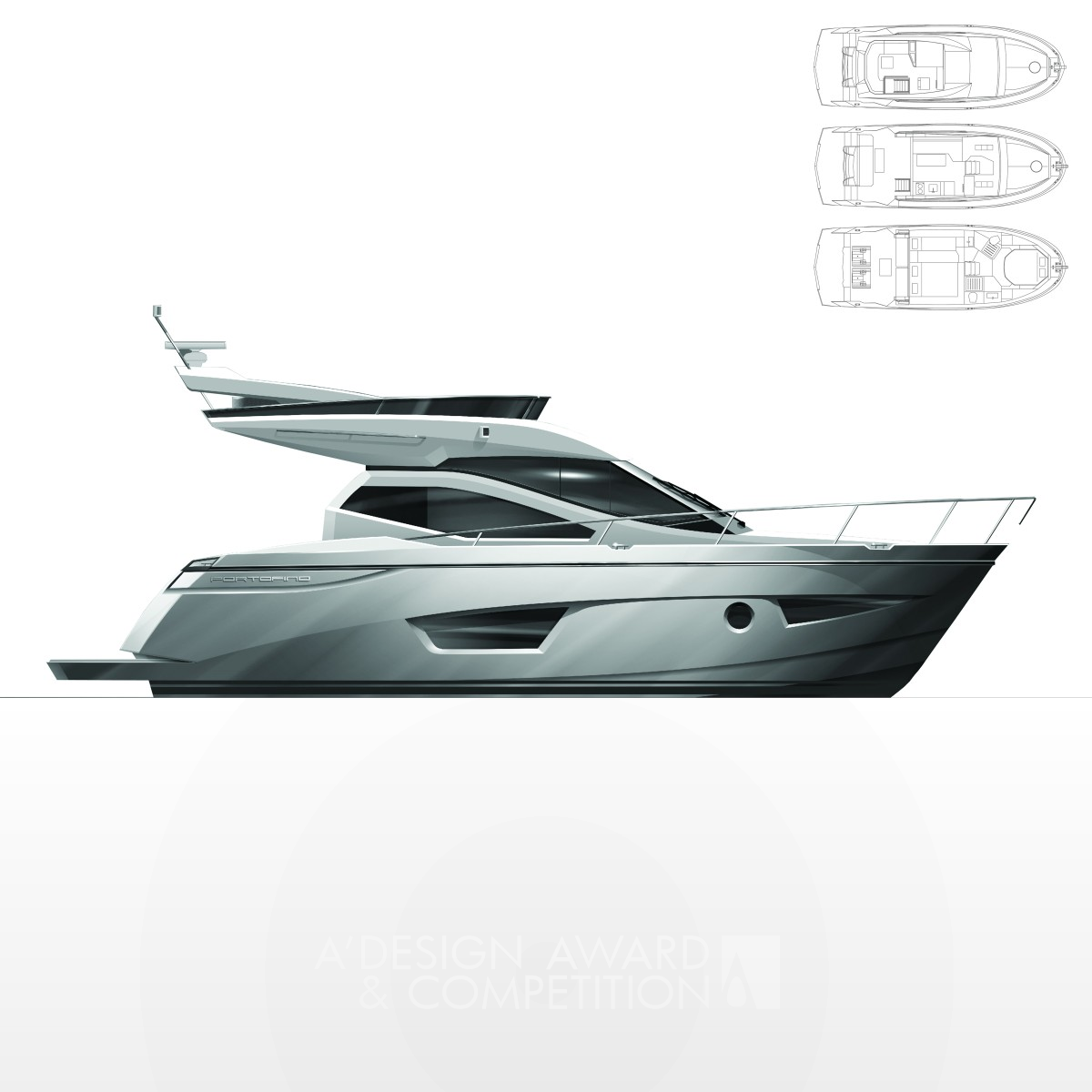 Portofino Fly 35 Yacht by Jean Gilbert Dupont Silver Yacht and Marine Vessels Design Award Winner 2012 