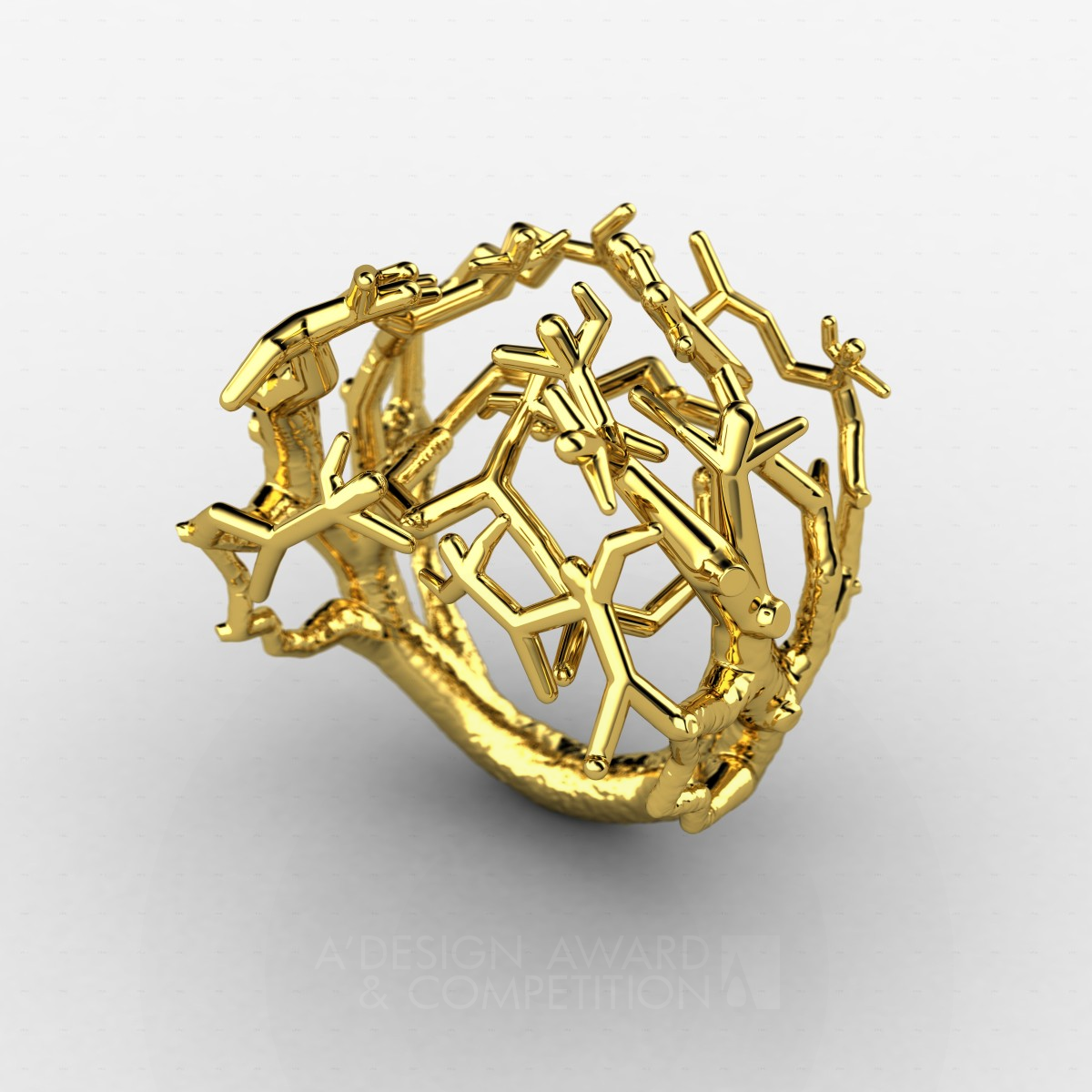 Fighting for what Tree ! Gold ring by Seyed Mohammad Mortazavi Golden Jewelry Design Award Winner 2012 