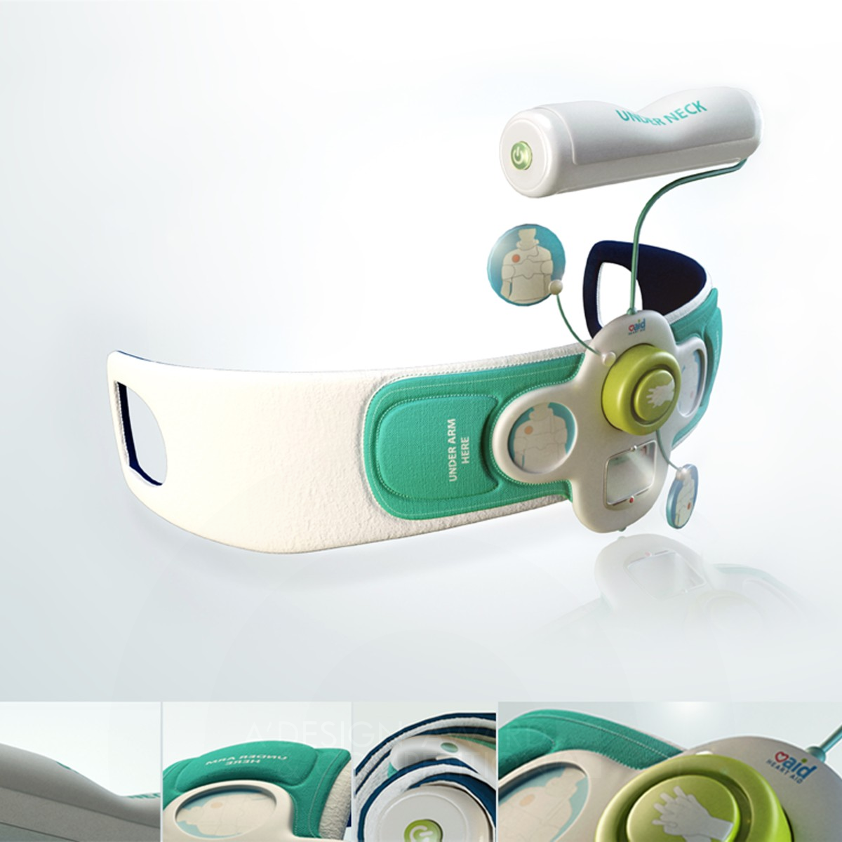 Heart Aid Household CPR and AED unit by Sahar Madanat Design Studio Silver Medical Devices and Medical Equipment Design Award Winner 2012 