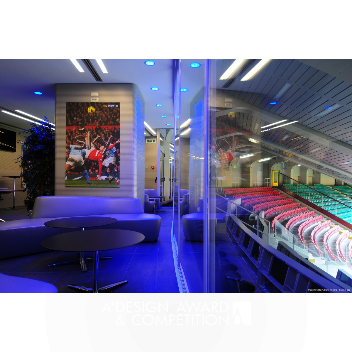 San Siro Stadium Sky Lounge Stadium Hospitality by Francesco Ragazzi Golden Interior Space and Exhibition Design Award Winner 2013 