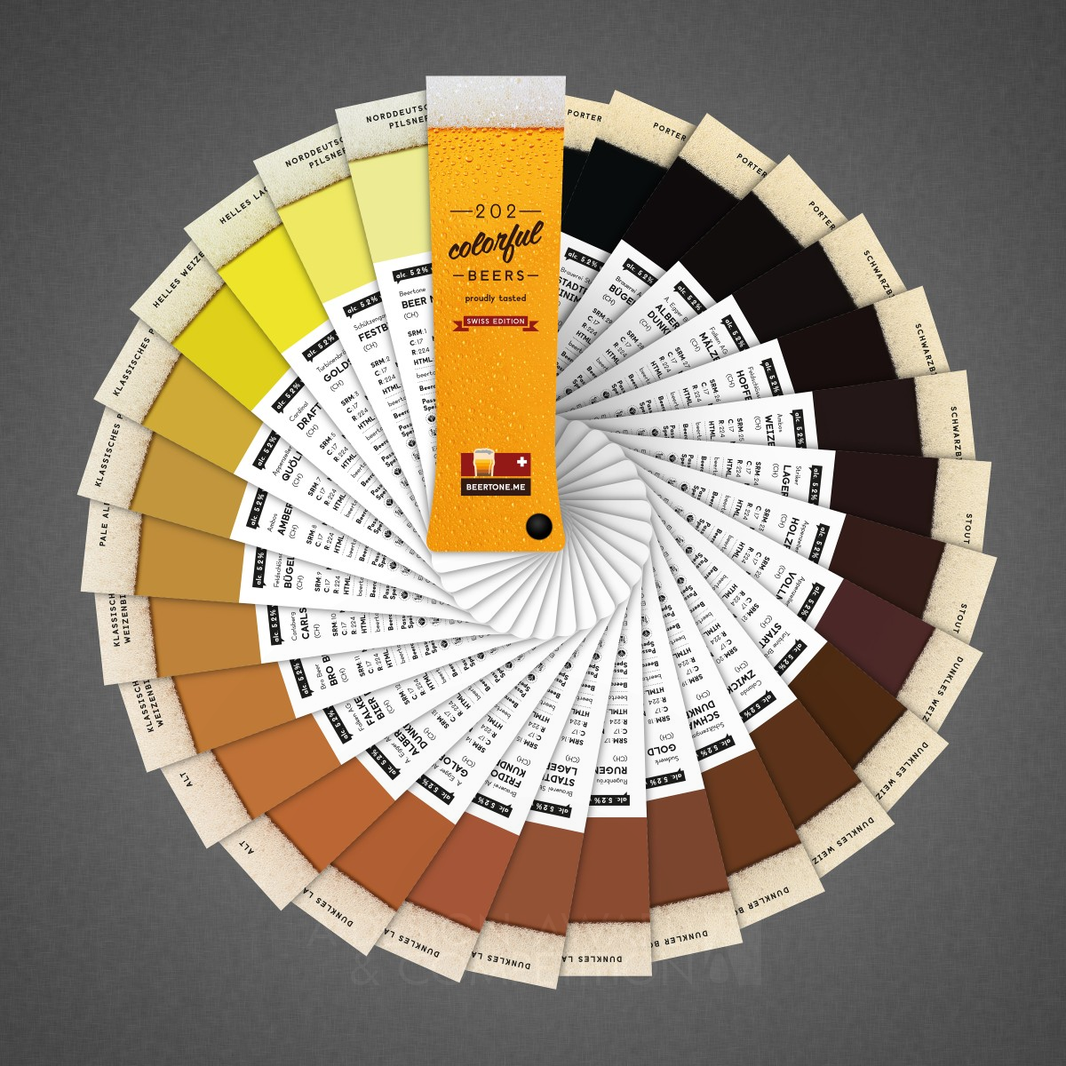 Beertone Beer Color Swatches by Alexander Michelbach & Daniel Eugster Platinum Idea and Conceptual Design Award Winner 2013 